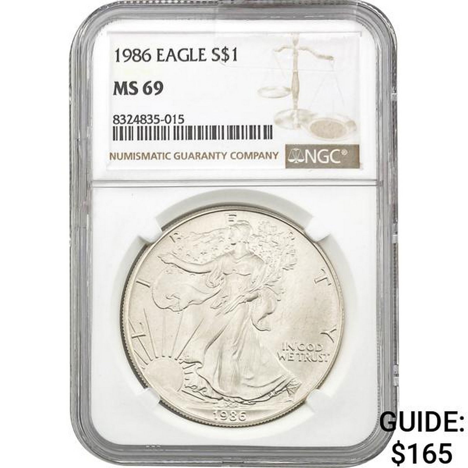 1986 American Silver Eagle NGC MS69 (1 of 2)