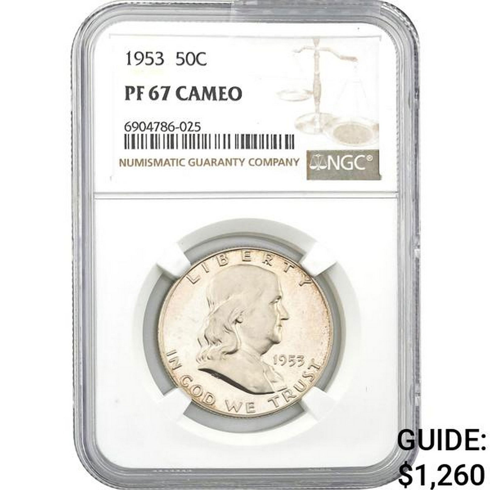 1953 50C Franklin Half Dollar NGC PF67 C (1 of 2)
