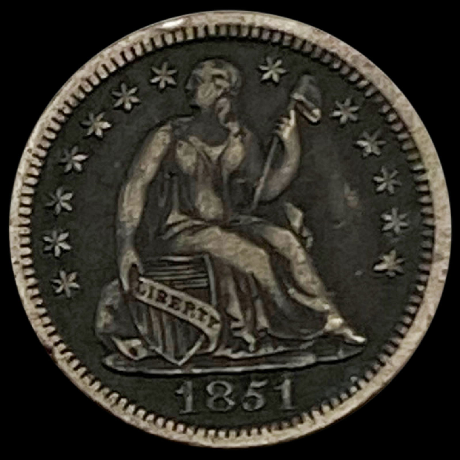 1851 Seated Liberty Half Dime CLOSELY UNCIRCULATED (1 of 2)