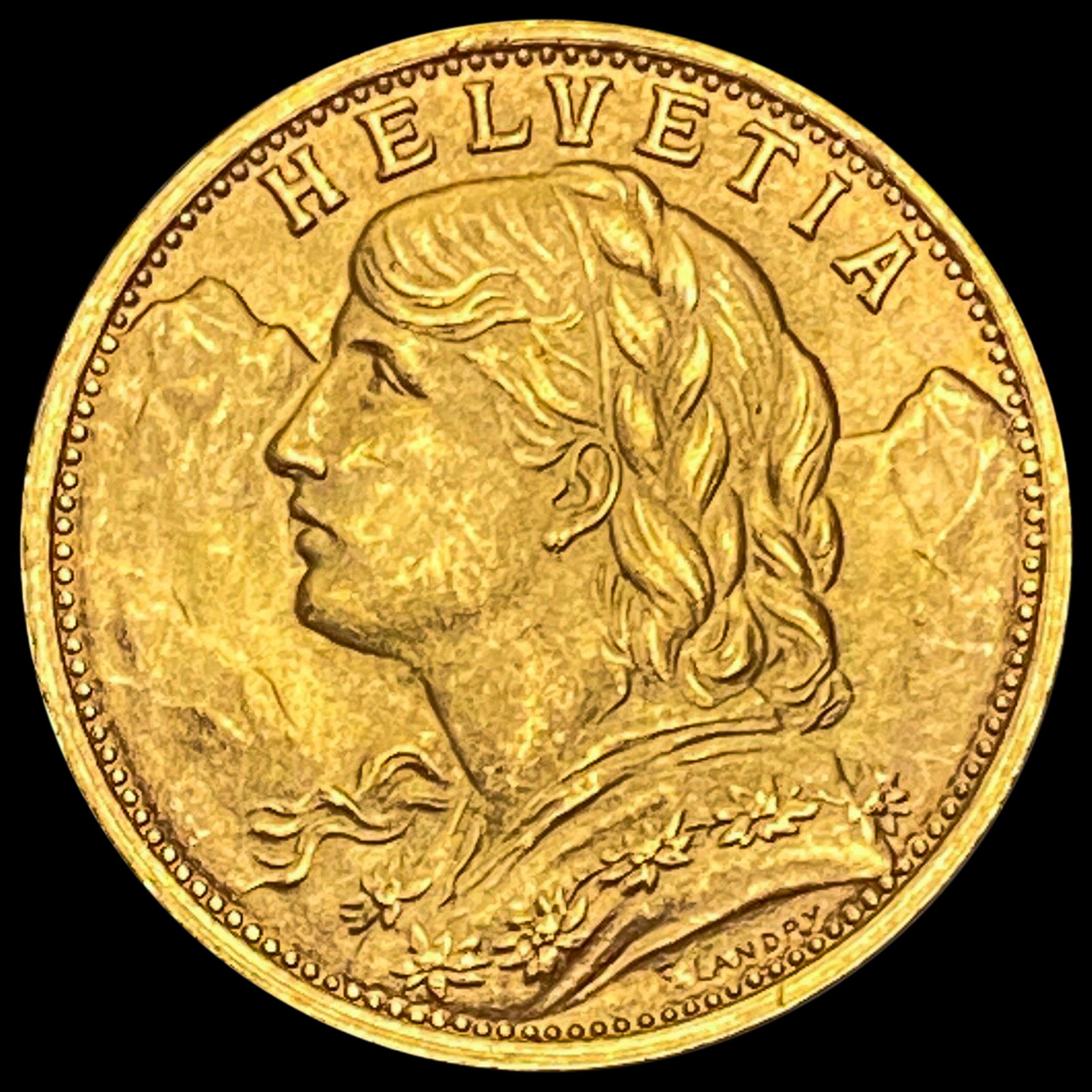 1935-B Swiss 20 Francs Gold .1867oz AGW GEM: 1935-B Swiss 20 Francs Gold .1867oz AGW GEM