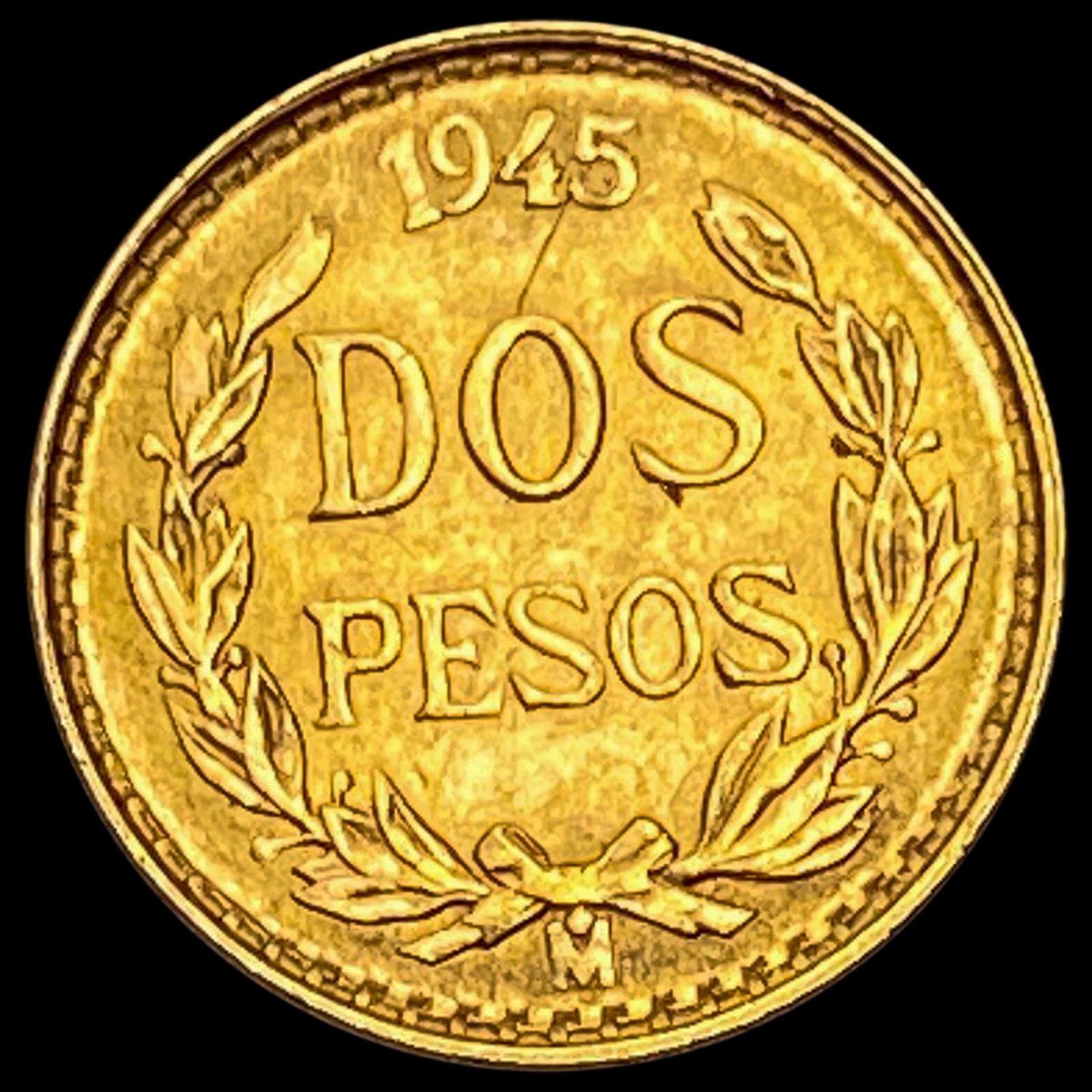 1945 Mexico 2 Pesos Gold Coin GEM BU: 1945 Mexico 2 Pesos Gold Coin GEM BU