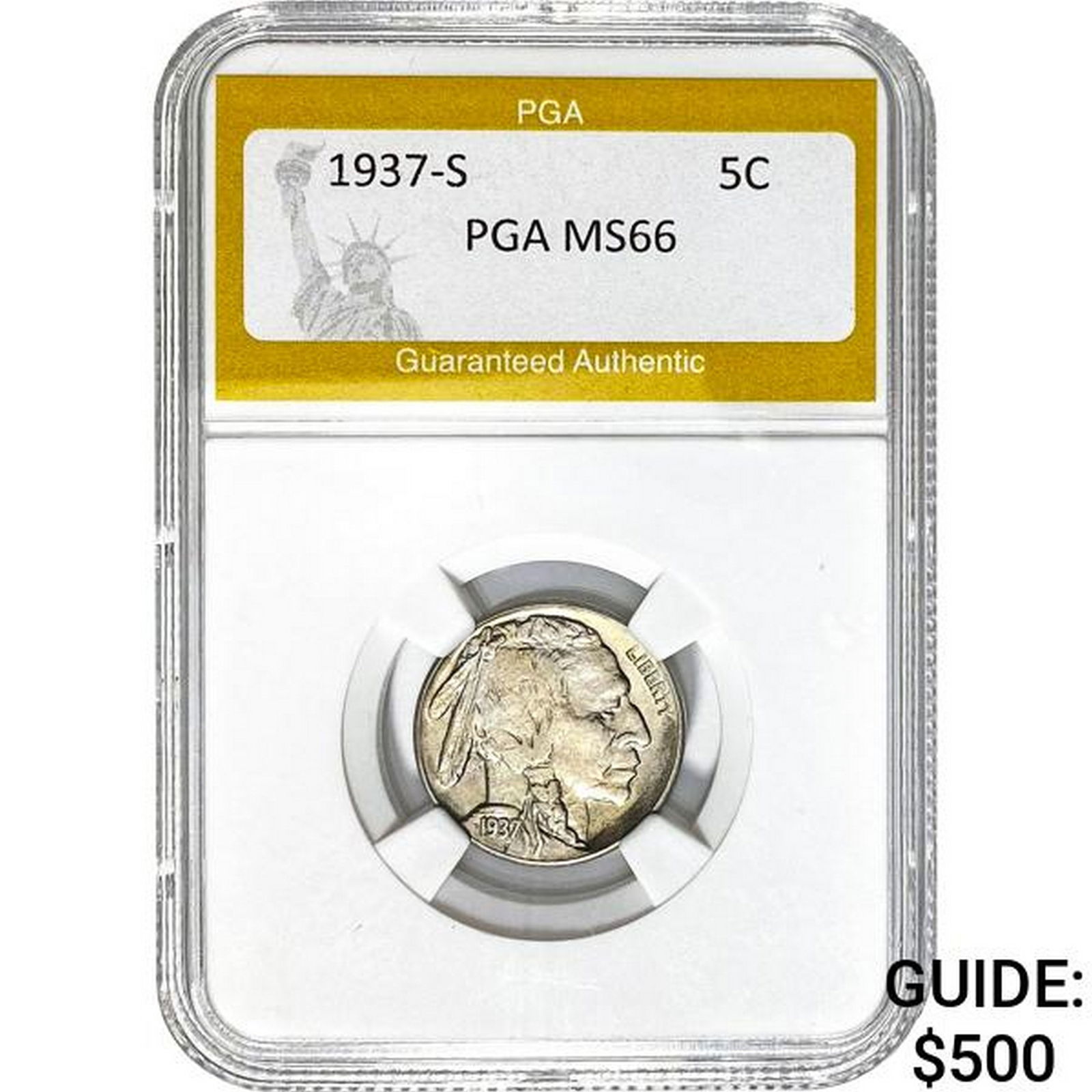 1937-S Buffalo Nickel PGA MS66 (1 of 2)