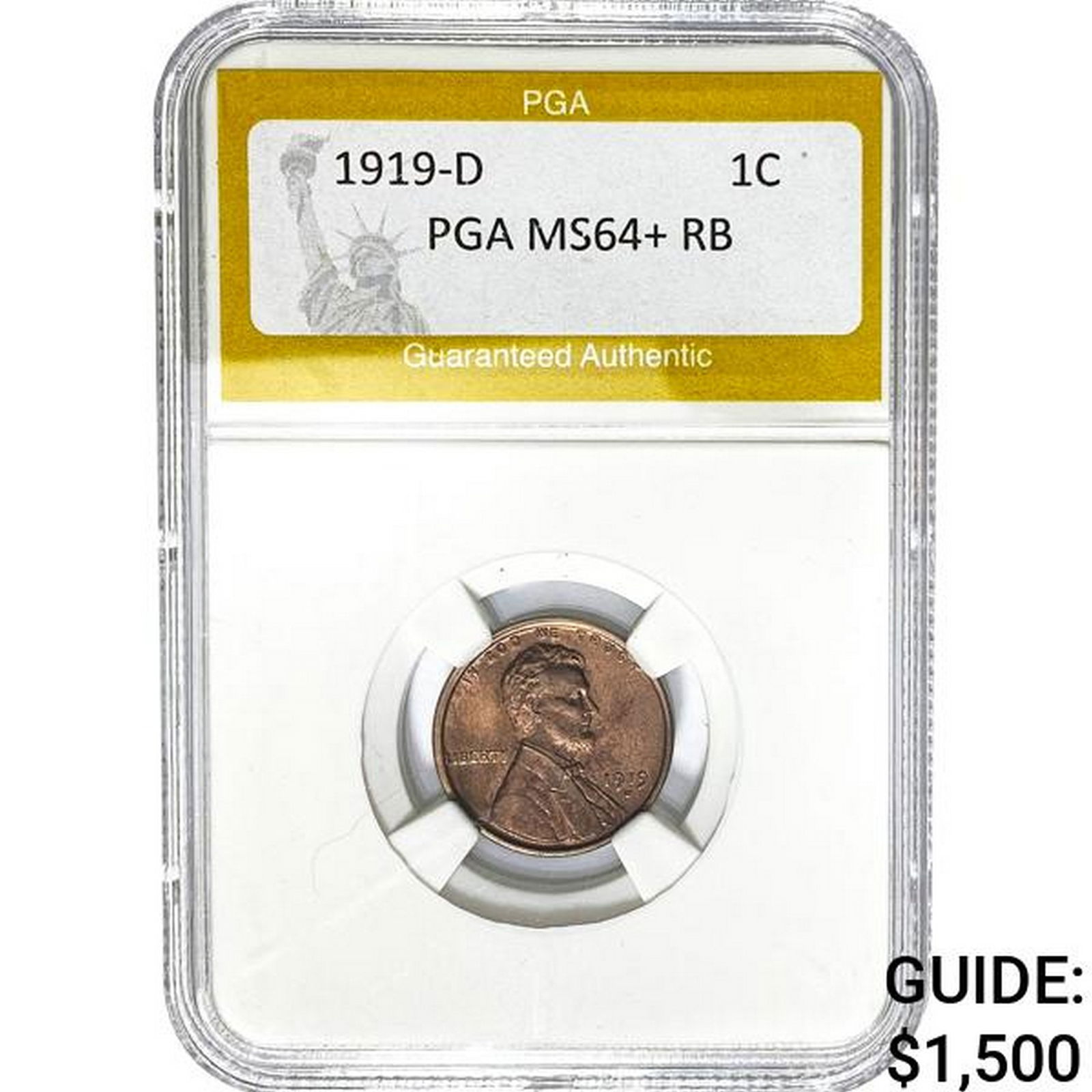1919-D Lincoln Cent PGA MS64+ RB (1 of 2)