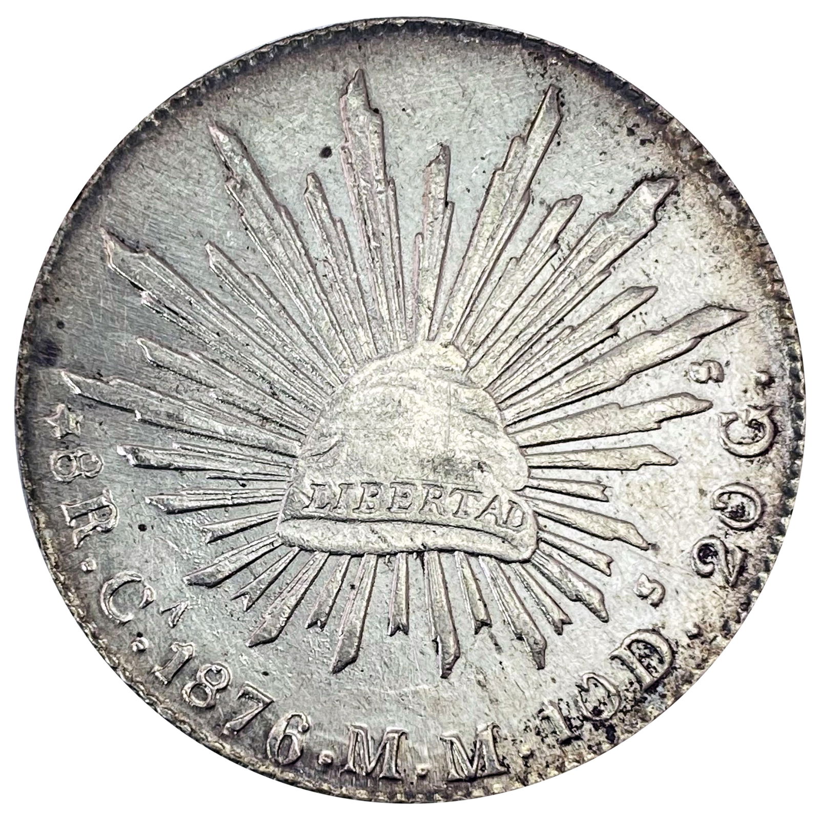 1876Ca MM Mexico Silver 8 Reales CLOSELY UNCIRCULATED (1 of 2)