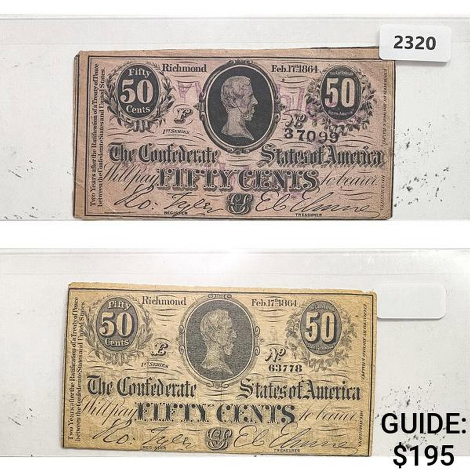 [2]1864 50C Confederate States Fractional Currency: [2]1864 50C Confederate States Fractional Currency