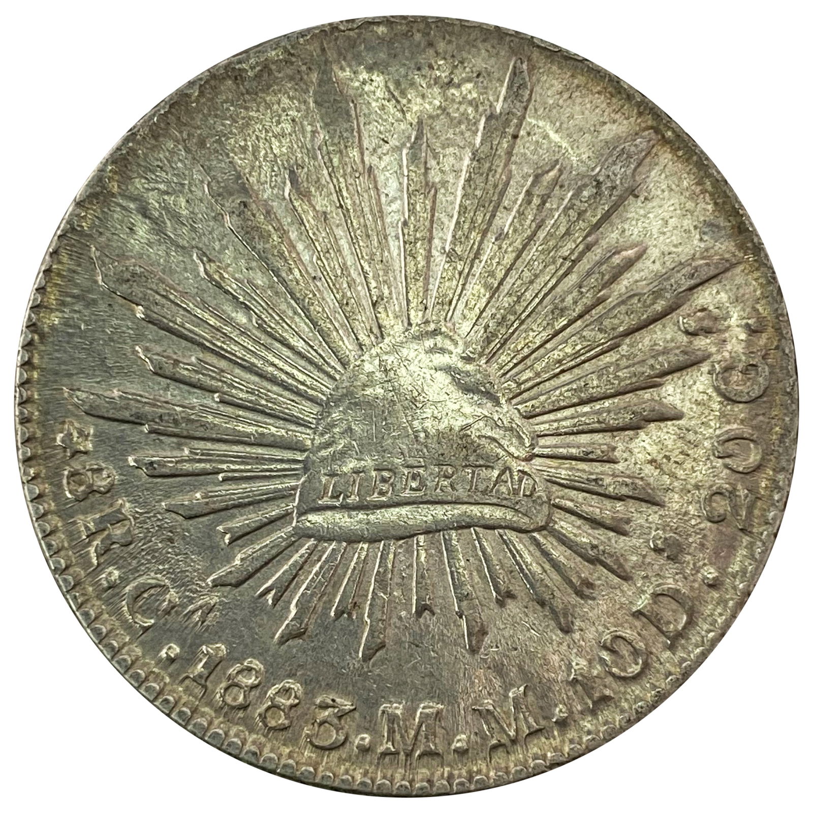1883Ca MM Mexico Silver 8 Reales CLOSELY UNCIRCULATED (1 of 2)