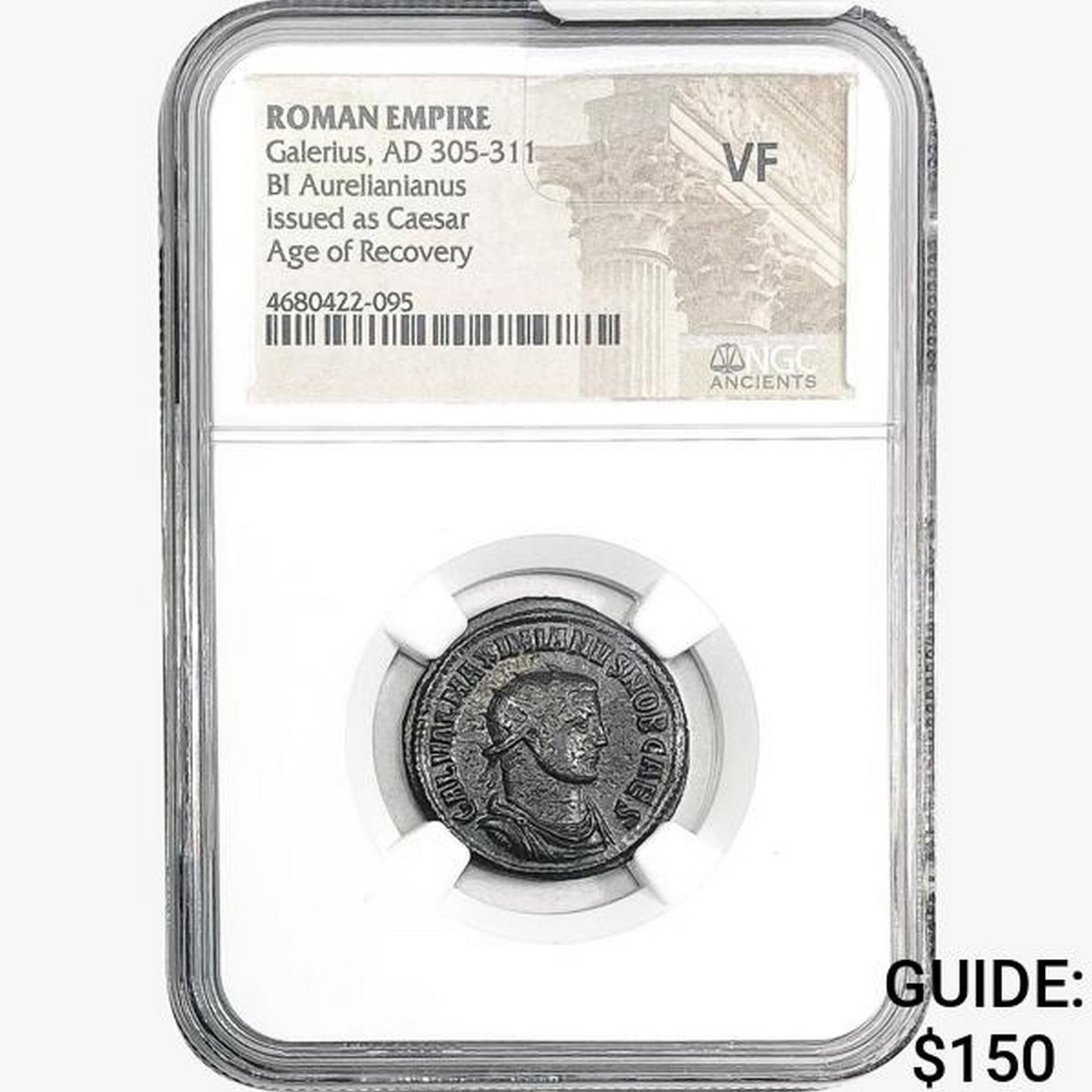 Roman Galerius, AD 305-311 BI Aurelianianus NGC VF: Roman Galerius, AD 305-311 BI Aurelianianus NGC VF