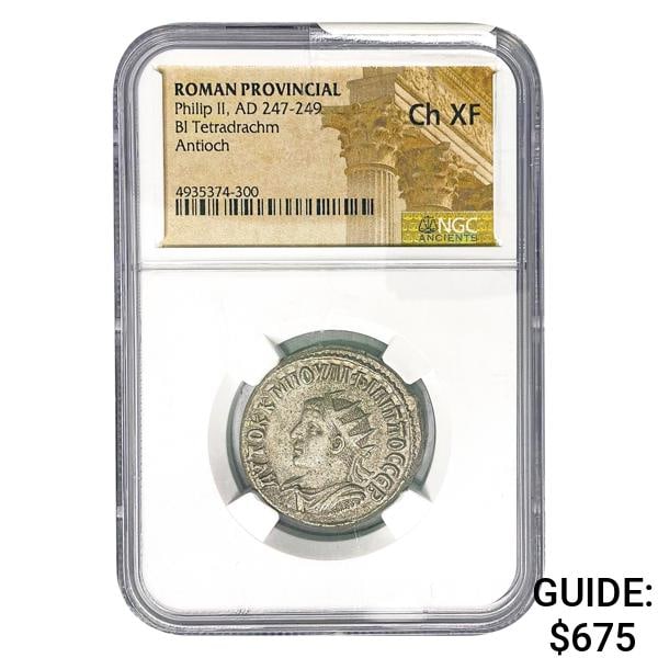 貨幣 Philip I AD 244-249 tetradrachm NGC Ancient Rome, Provincial, 244-249 AD, Philip I, AR