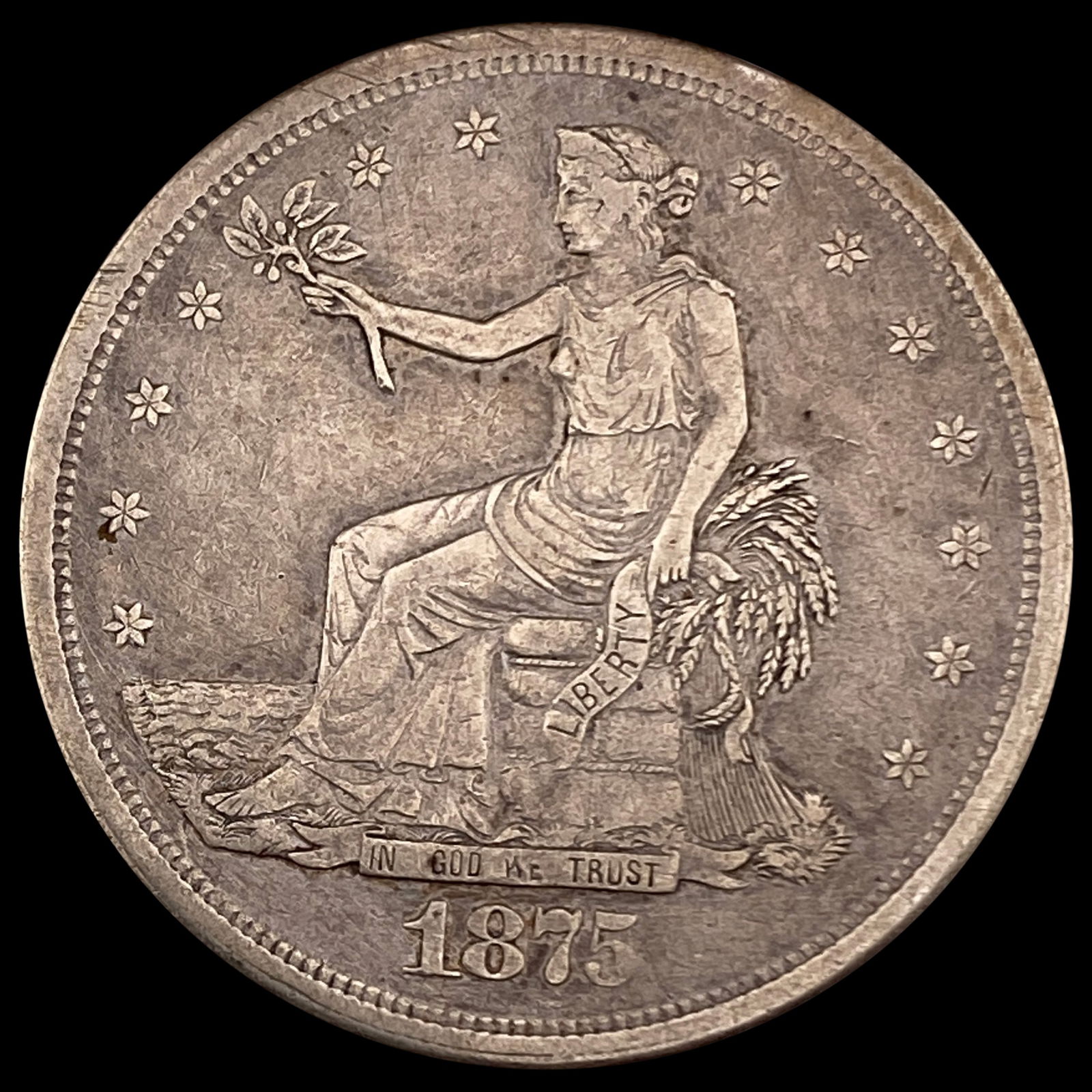 1875-S Trade Dollar NEARLY UNCIRCULATED (1 of 2)