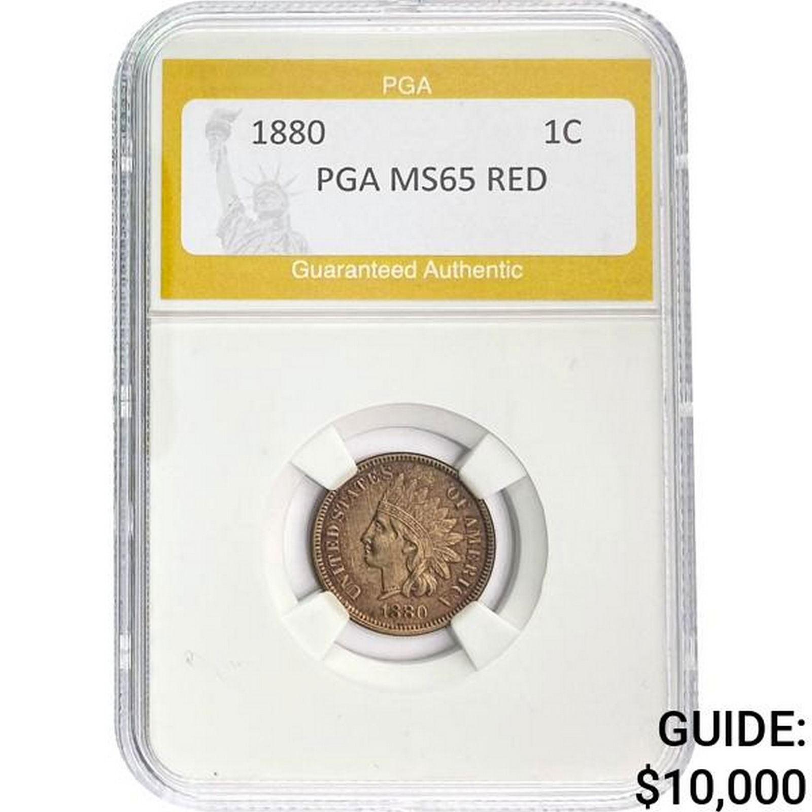1880 Indian Head Cent PGA MS65 RED (1 of 2)