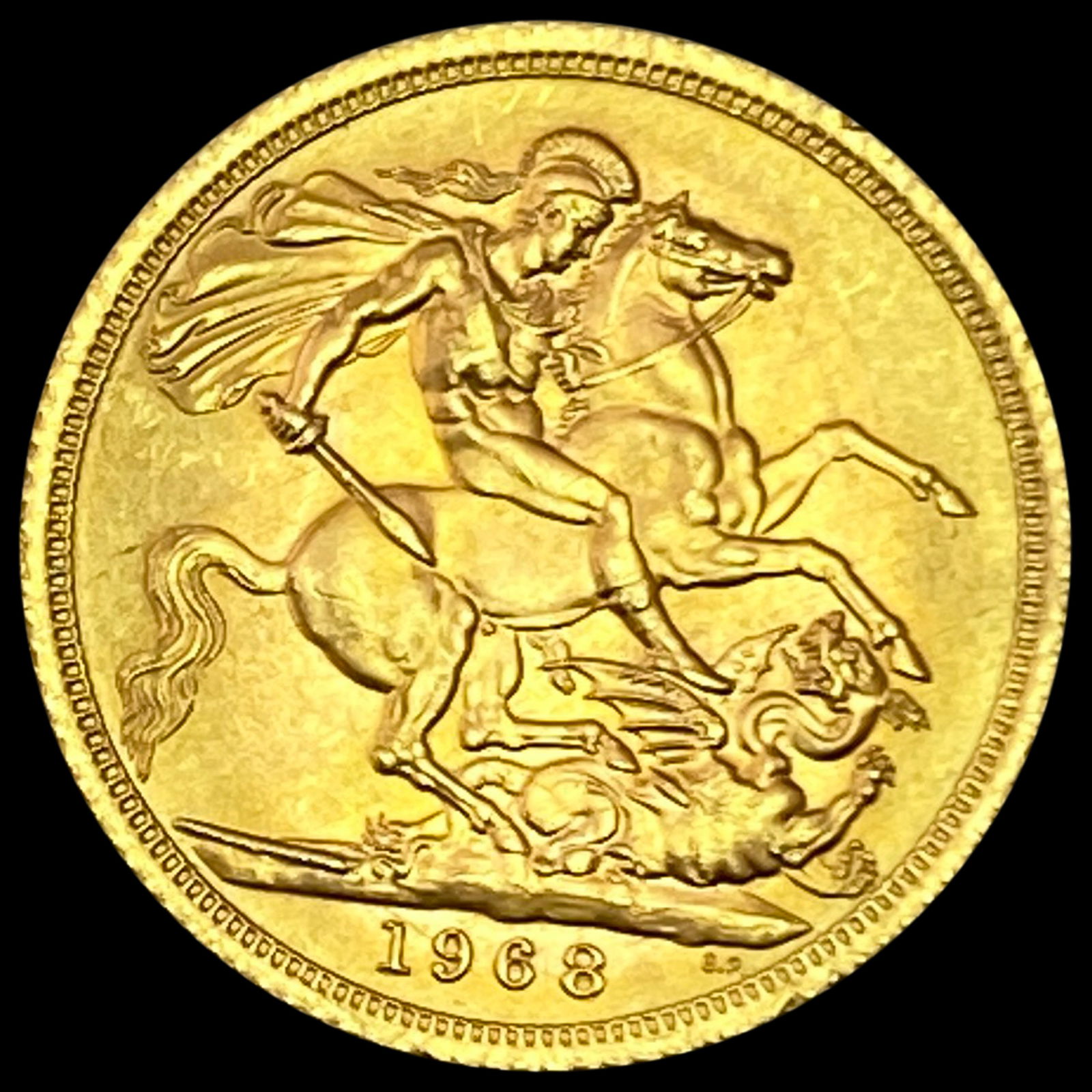 1968 UK Gold Sovereign AGW.2355oz GEM BU: 1968 UK Gold Sovereign AGW.2355oz GEM BU
