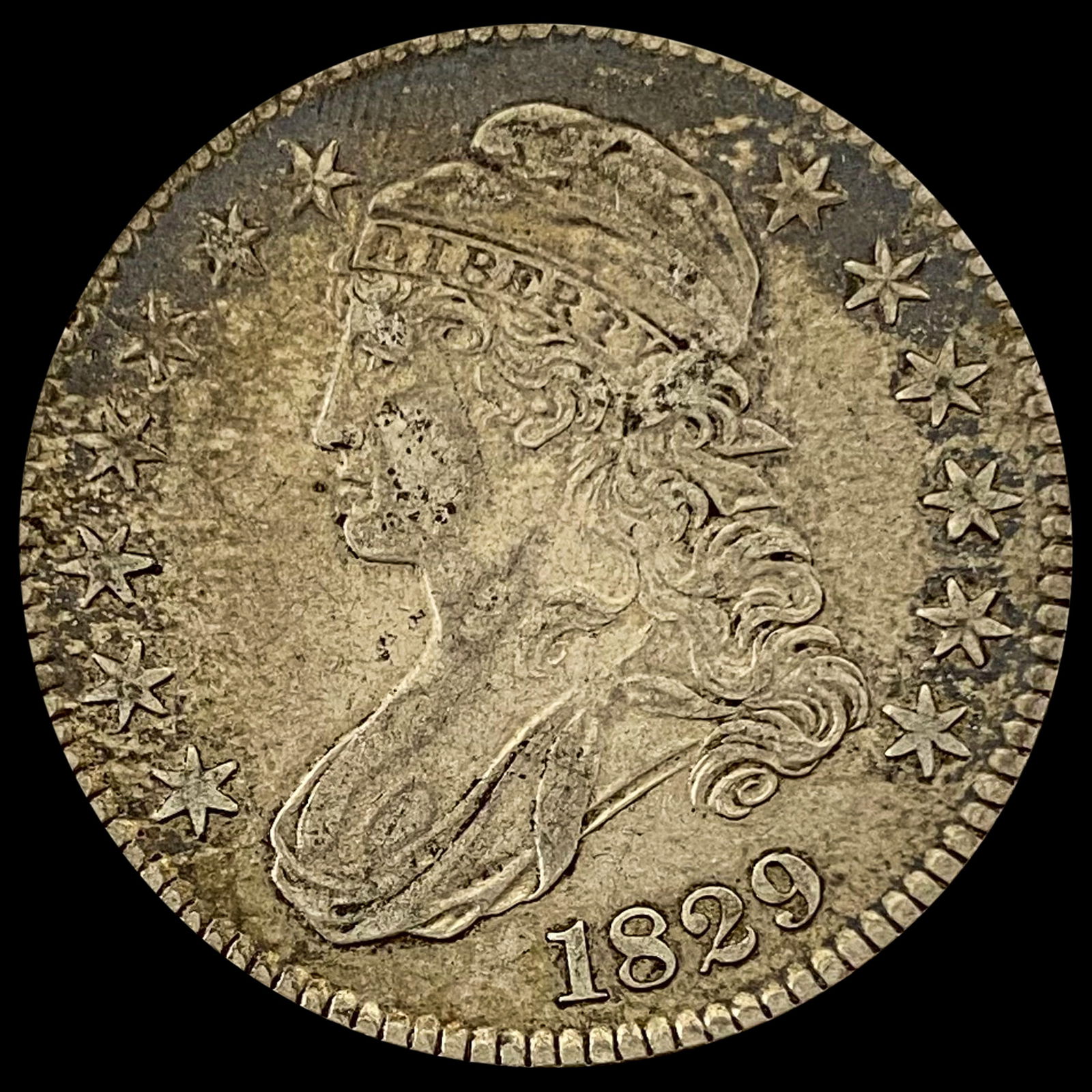 1829 Capped Bust Half Dollar LIGHTLY CIRCULATED (1 of 2)