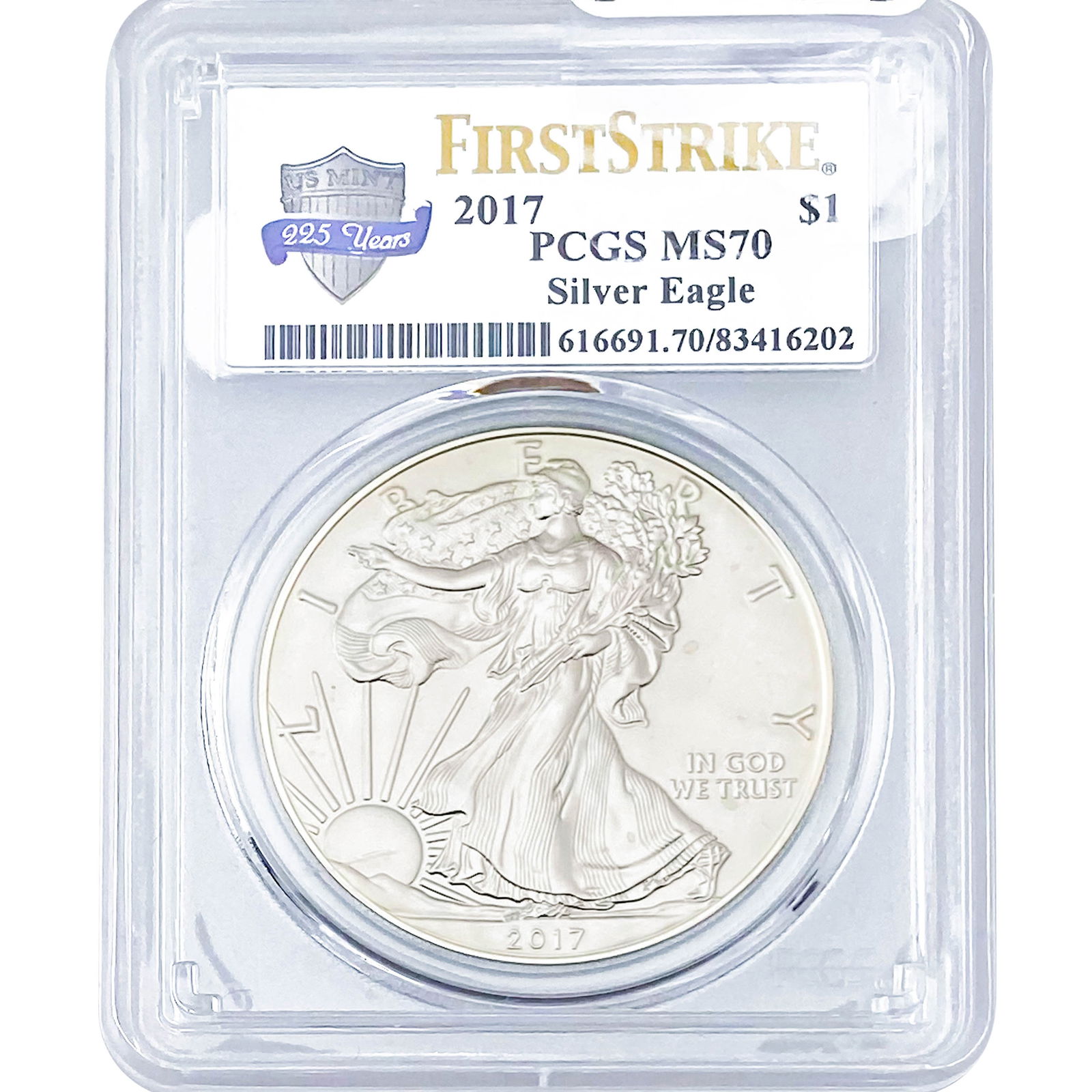 2017 $1 Silver Eagle PCGS MS70 (1 of 2)