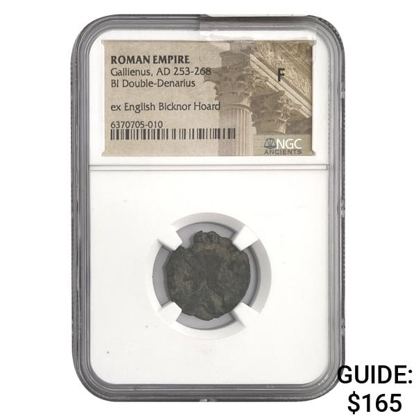 Roman Gallienus, AD 253-268 BI DBL Denarius NGC: Roman Gallienus, AD 253-268 BI DBL Denarius NGC