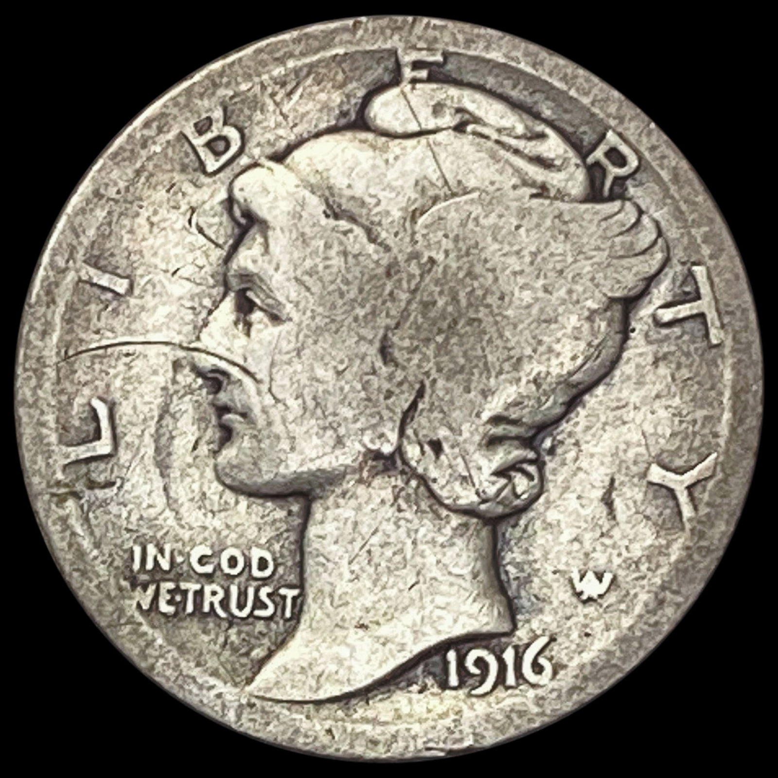 1916-D Mercury Dime NICELY CIRCULATED (1 of 2)