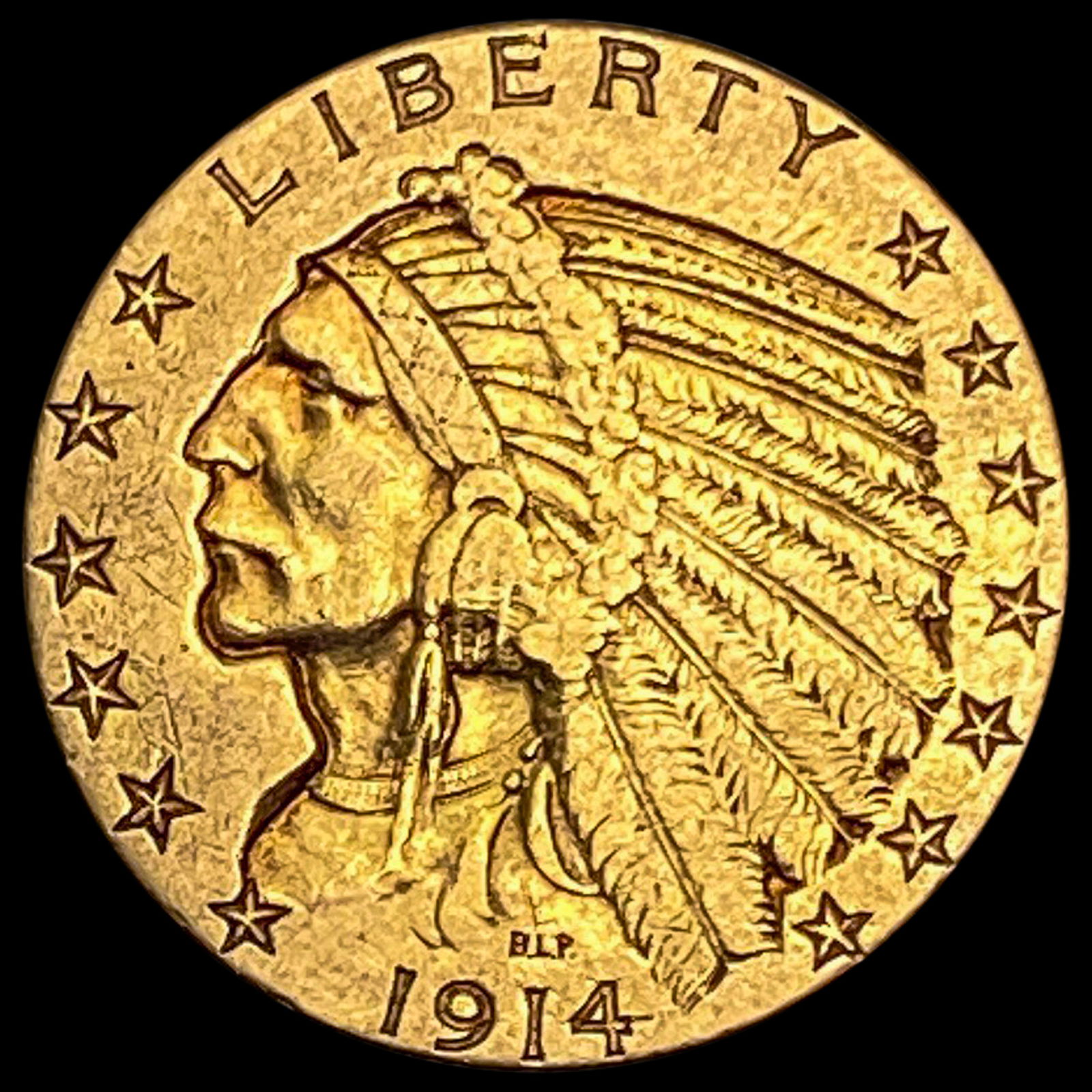 1914 Indian Head Half Eagle $5 NEARLY UNCIRCULATED (1 of 2)