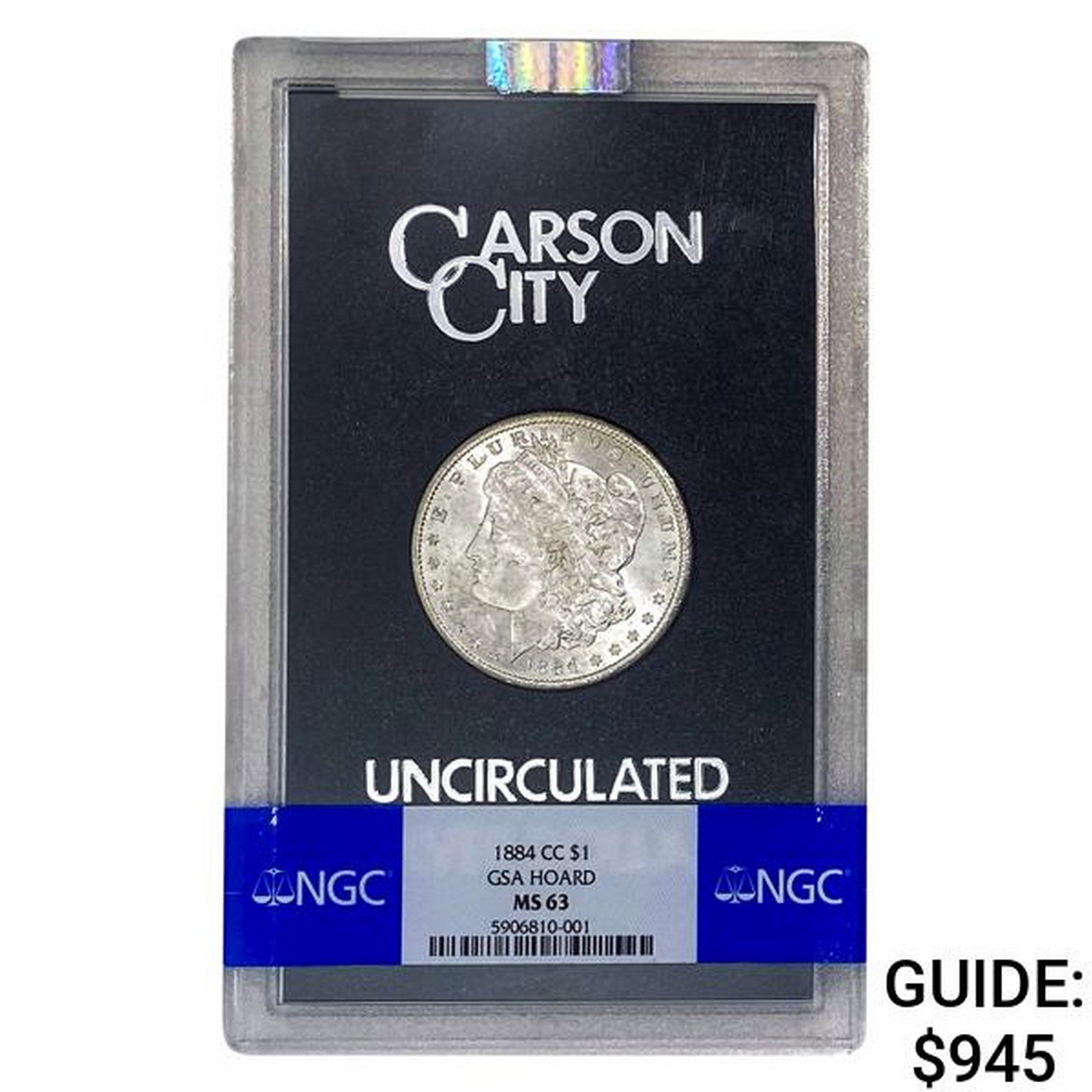 1884-CC Morgan Silver Dollar NGC MS63 GSA: 1884-CC Morgan Silver Dollar NGC MS63 GSA