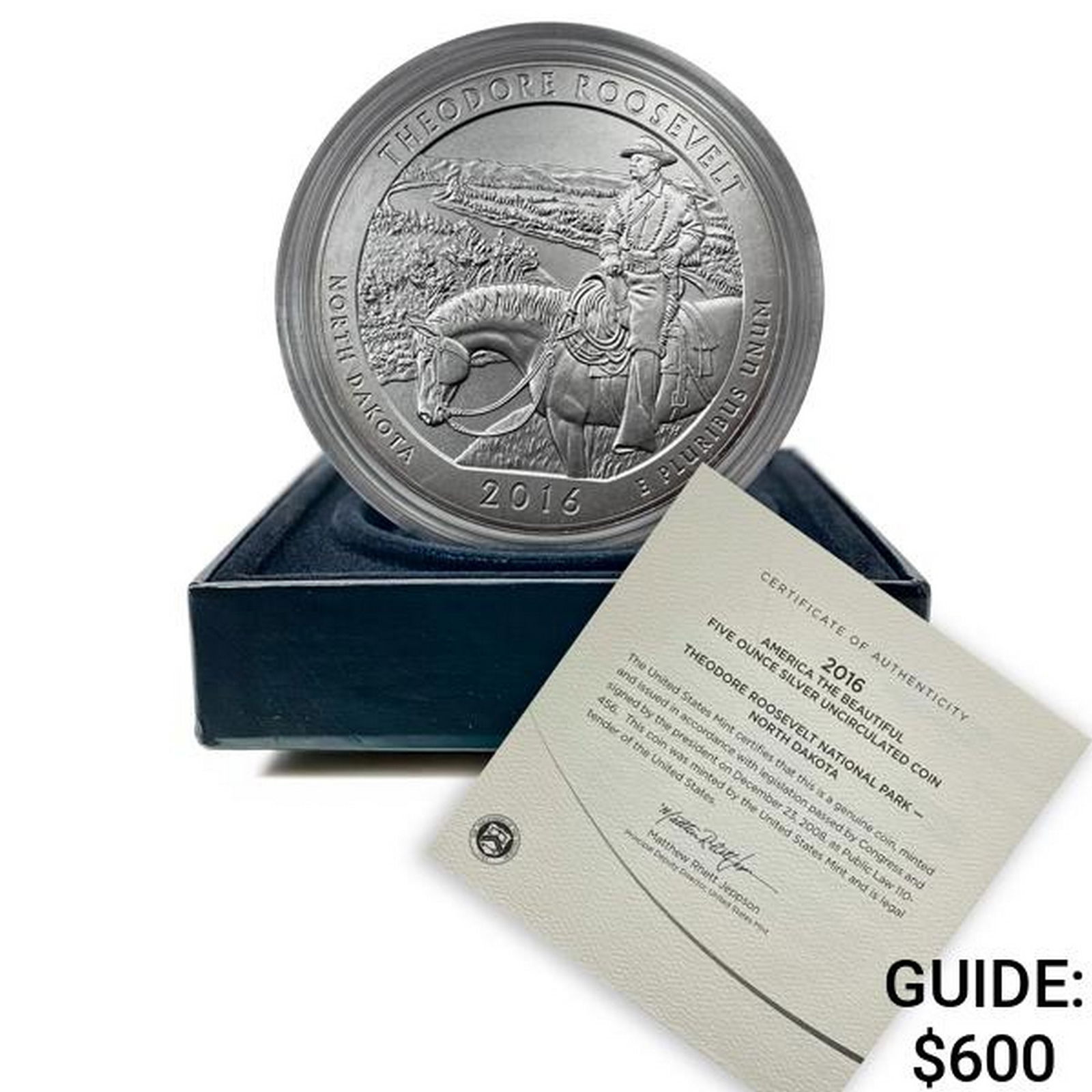 2016 ATB Teddy Roosevelt 5oz Silver Round (1 of 4)