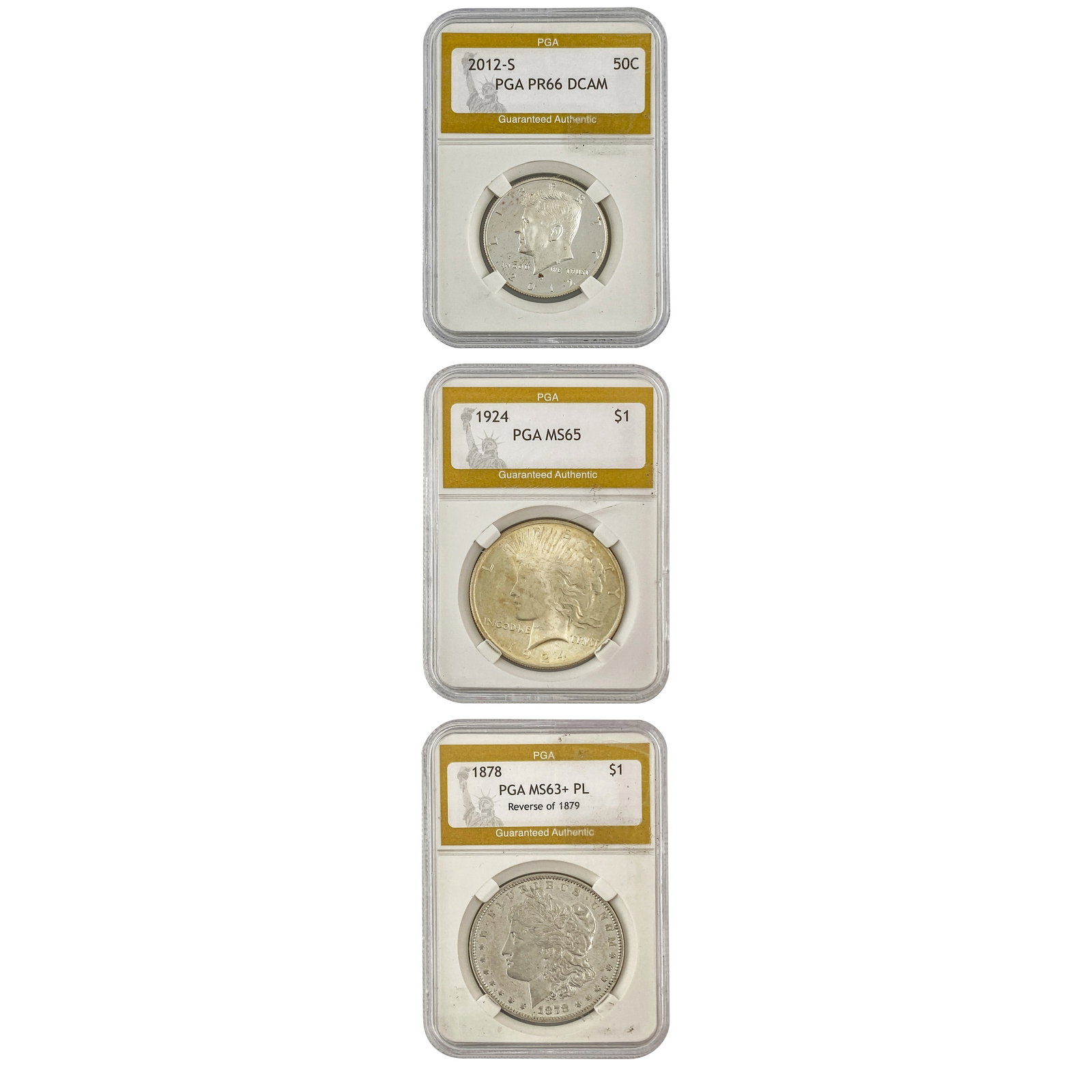 1878-2012 [3] PGA Certified U.S. Coin Lot (1 of 7)