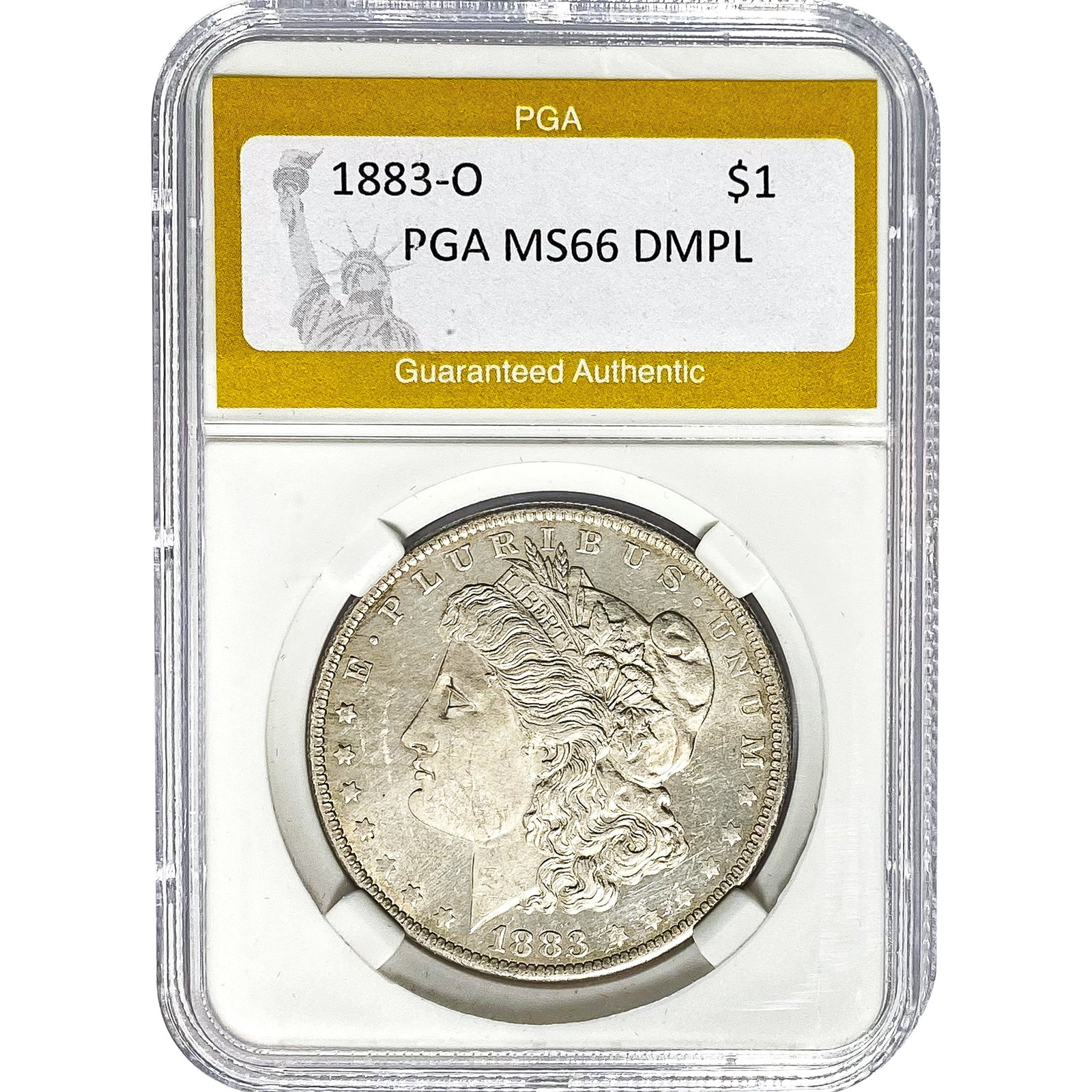 1883-O Morgan Silver Dollar PGA MS66 DMP: 1883-O Morgan Silver Dollar PGA MS66 DMP