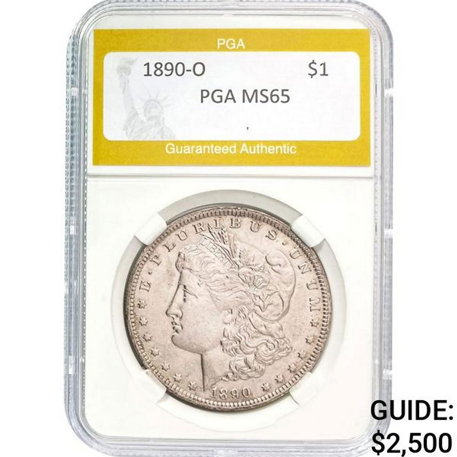 1890-O Morgan Silver Dollar PGA MS65 (1 of 2)