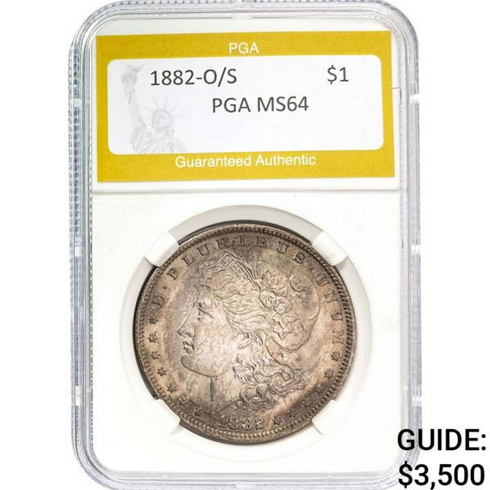 1882-O/S Morgan Silver Dollar PGA MS64 (1 of 2)