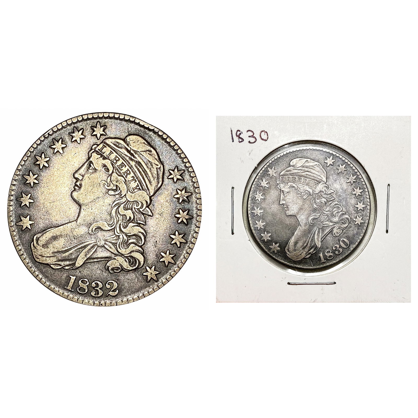 1830,1832 Capped Bust Half Dollar Lot [2 Coins] XF (1 of 5)