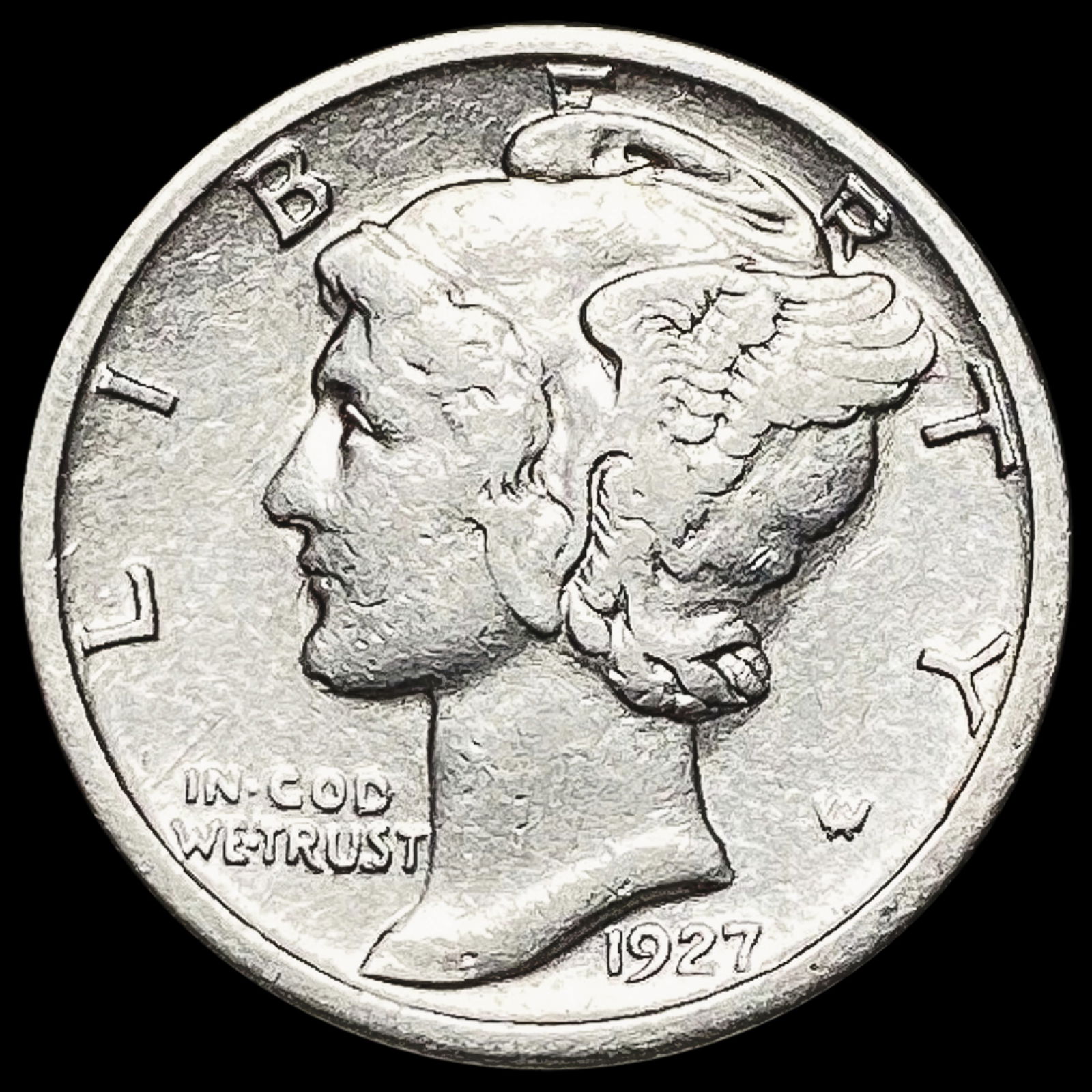 1927-S Mercury Dime CLOSELY UNCIRCULATED (1 of 2)