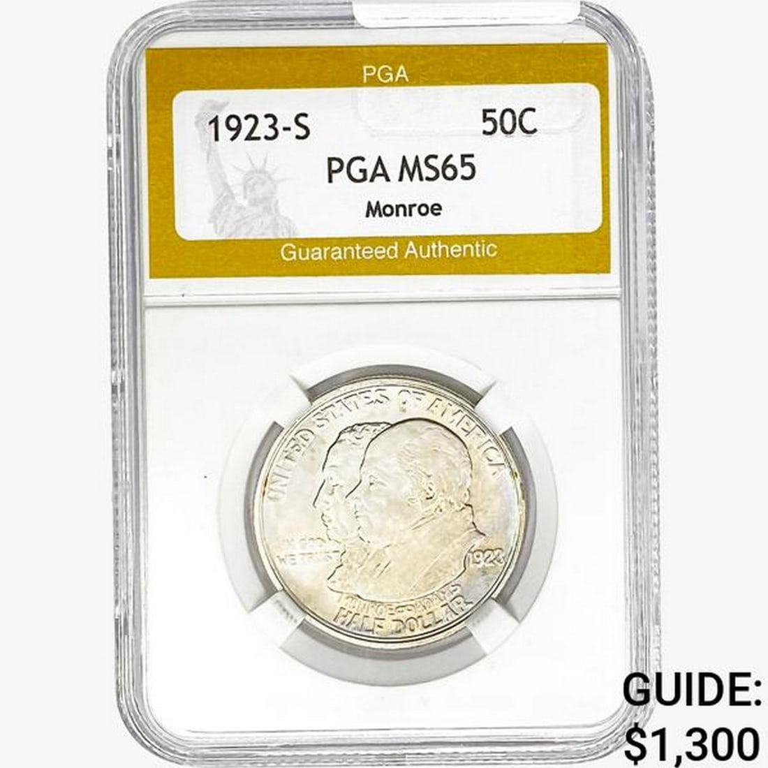 1923-S Monroe Half Dollar PGA MS65 (1 of 2)