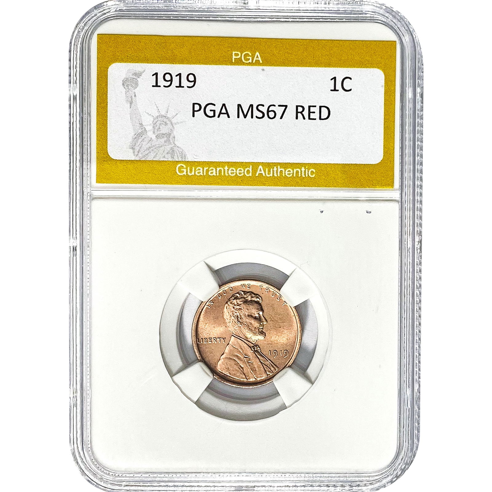 1919 Lincoln Wheat Cent PGA MS67 RED (1 of 2)