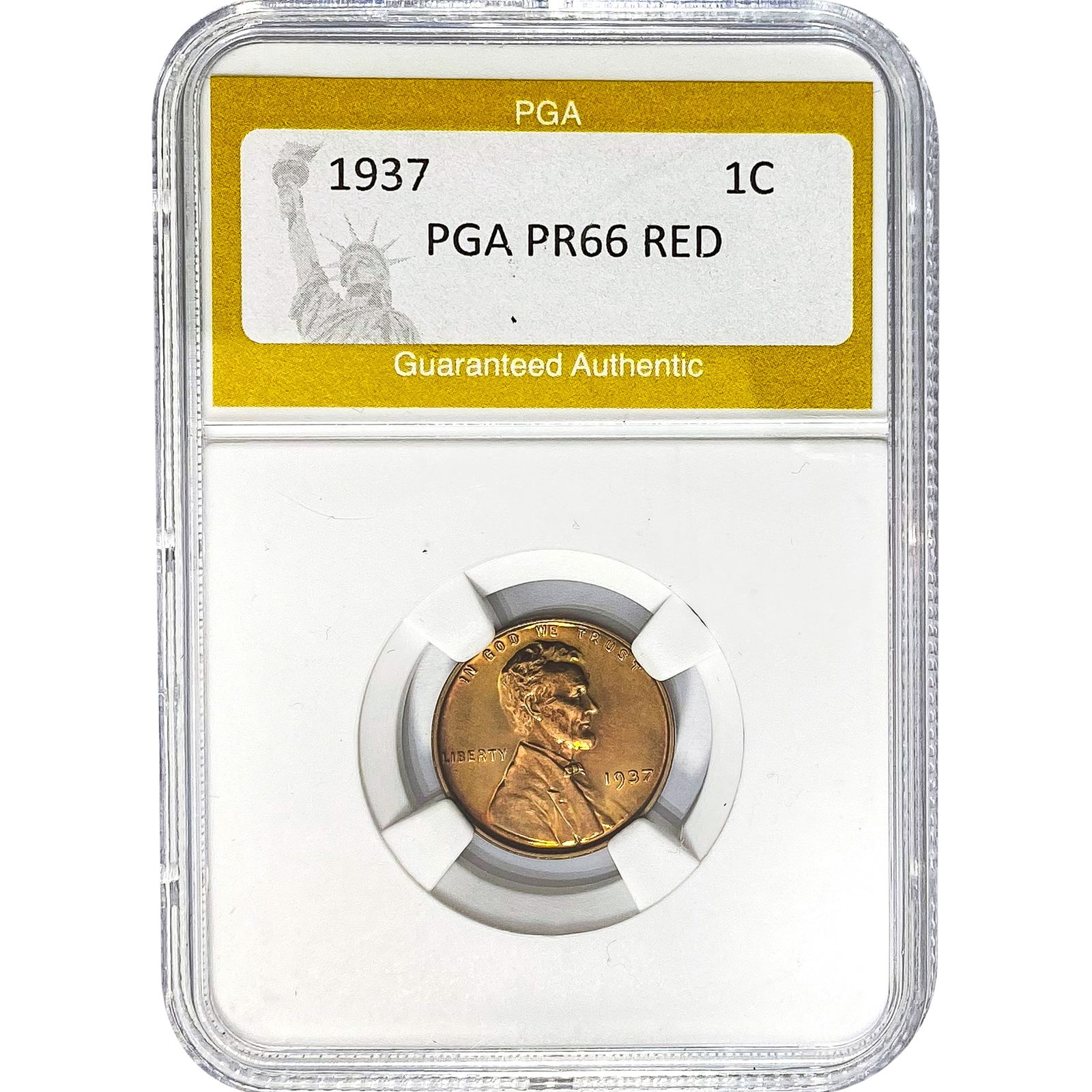 1937 1C Lincoln Cent PGA PR66 RED (1 of 2)