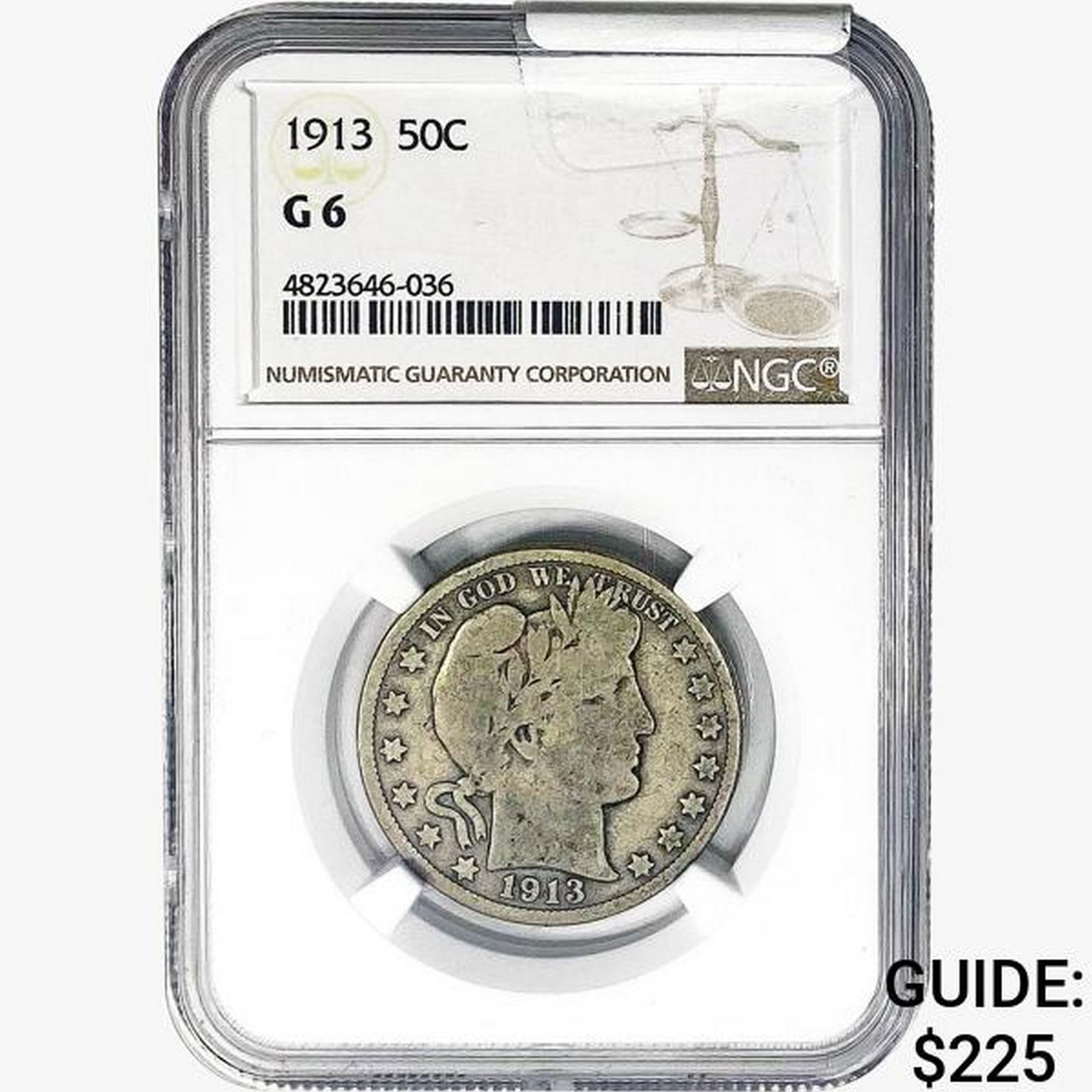 1913 Barber Half Dollar NGC G6 (1 of 2)