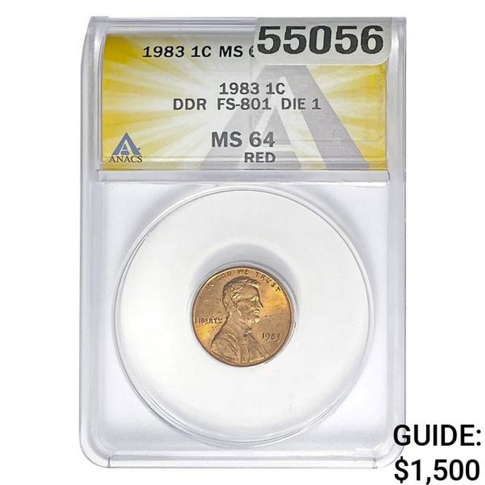 1983 Lincoln Memorial Cent ANACS MS64 (1 of 2)