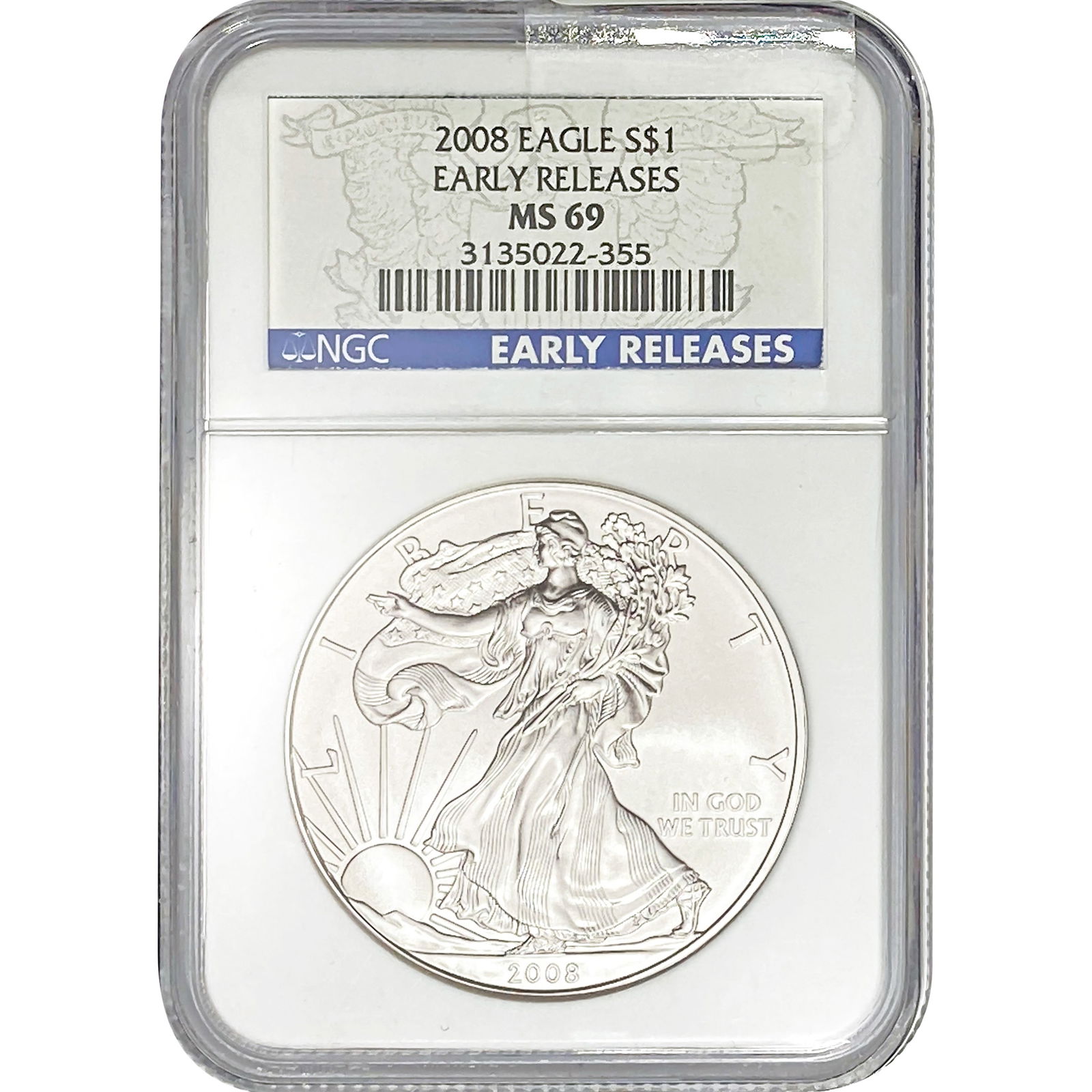 2008 American Silver Eagle NGC MS69 (1 of 2)