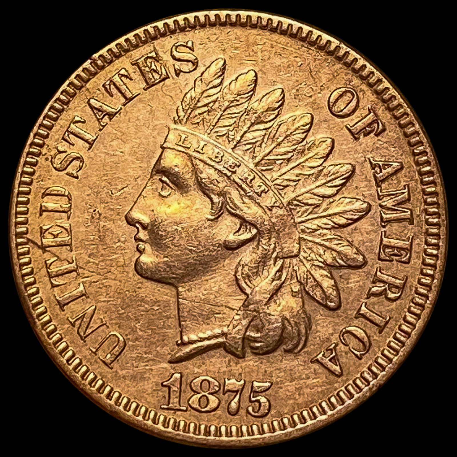 1875 Indian Head Cent CLOSELY UNCIRCULATED (1 of 2)