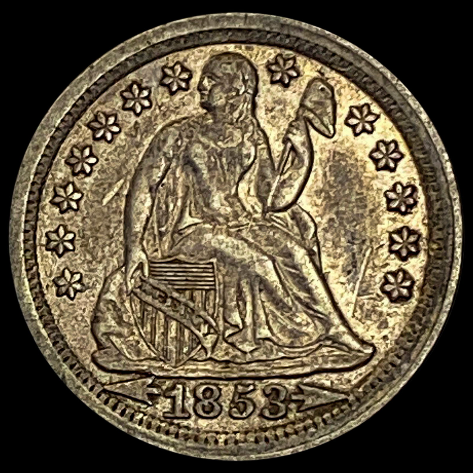 1853 Seated Liberty Dime UNCIRCULATED (1 of 2)