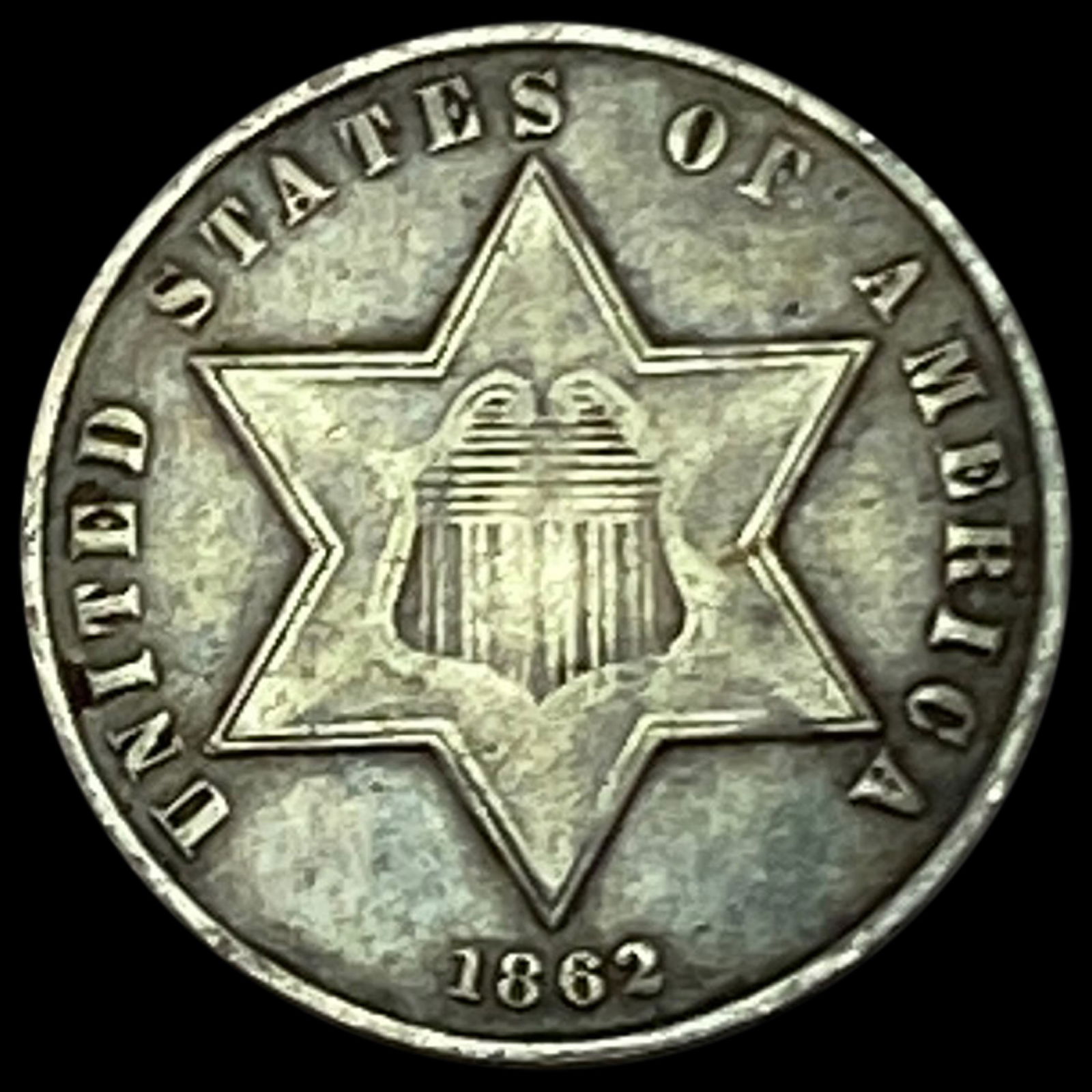 1862 Three-Cent Silver Piece CLOSELY UNCIRCULATED (1 of 2)