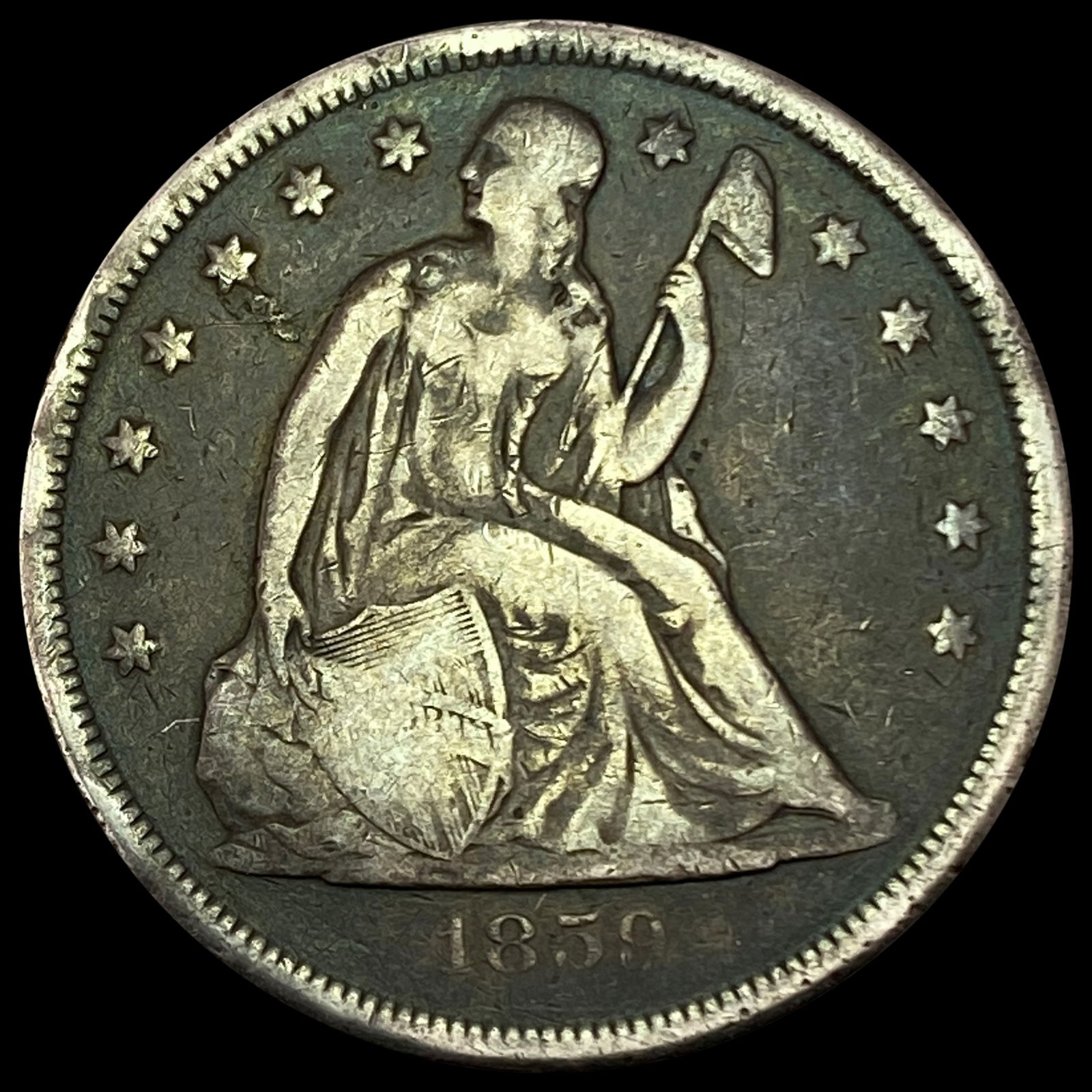 1859-O Seated Liberty Dollar NICELY CIRCULATED (1 of 2)