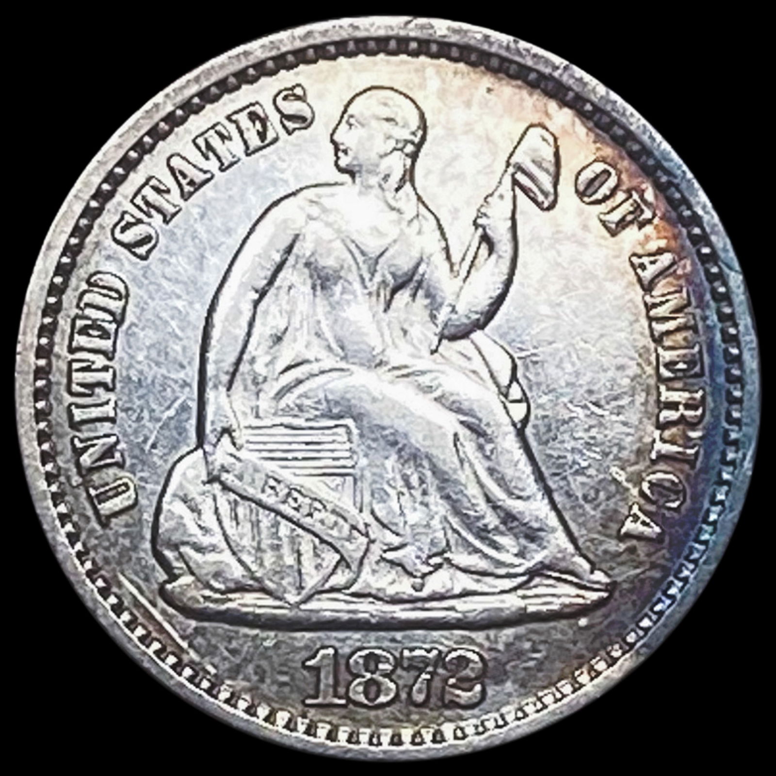 1872 Seated Liberty Half Dime CLOSELY UNCIRCULATED (1 of 2)