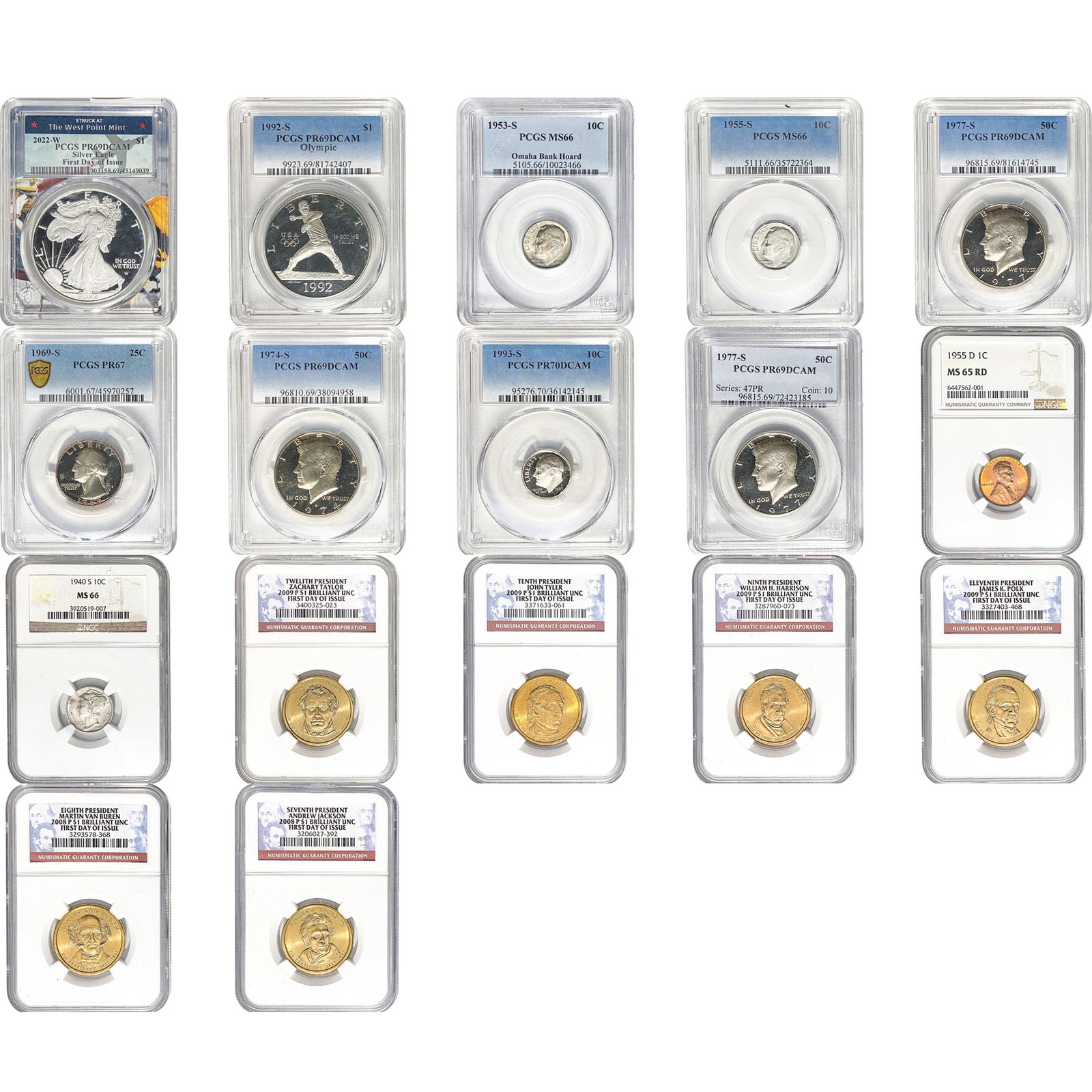 1940-2022 [17] U.S. Miscelleanous Slabs PCGS/NGC MS/PF (1 of 7)