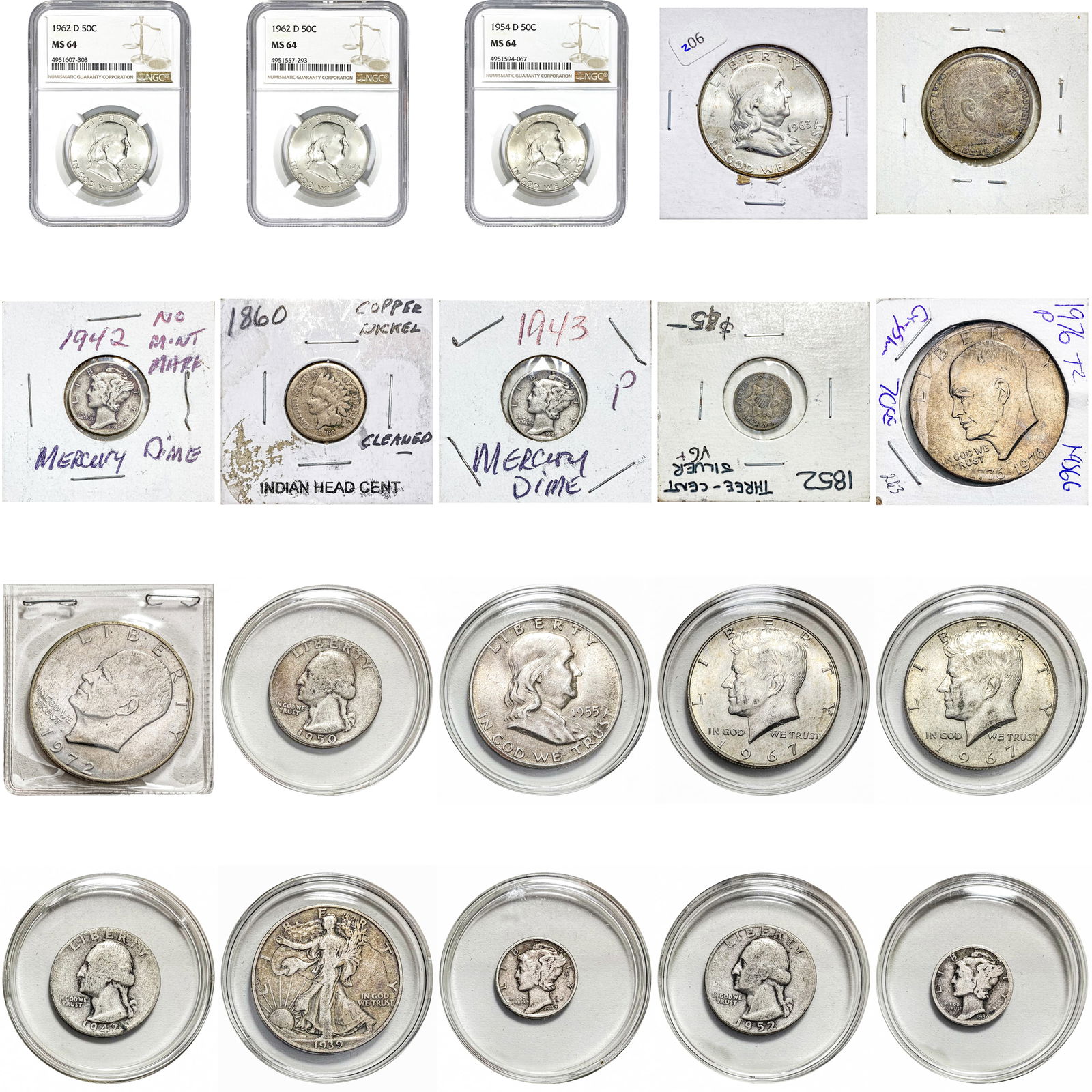 1852-1976 Varied US and Foreign SIlver Coin Lot [20 Coins] (1 of 7)