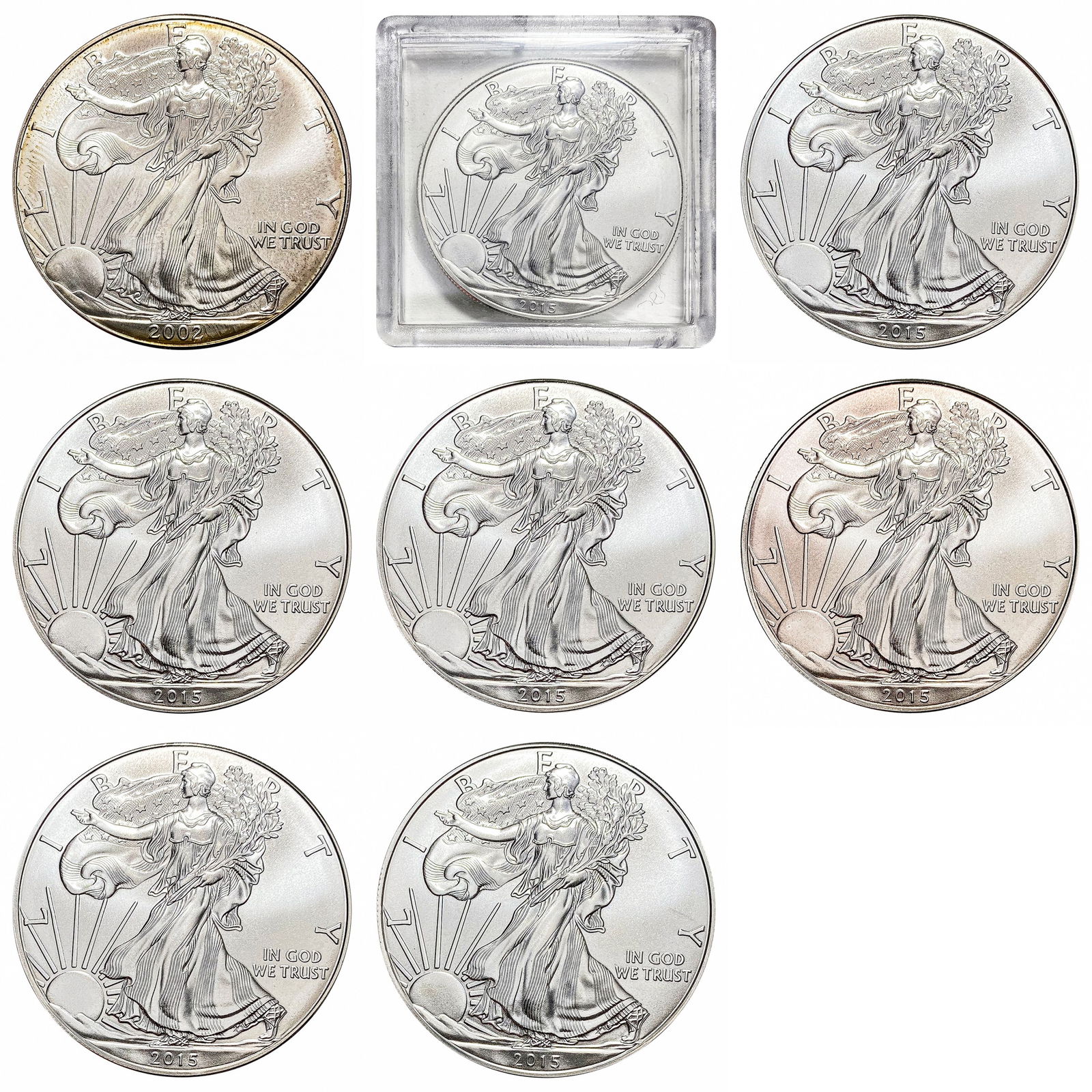 2002-2015 GEM BU American Silver Eagles Lot [8 Coins] (1 of 3)