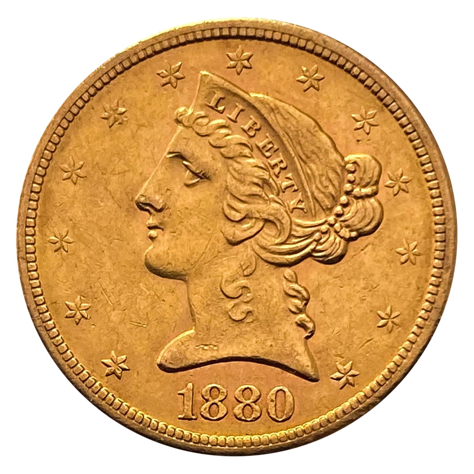 1880-S $5 Gold Half Eagle UNCIRCULATED (1 of 2)