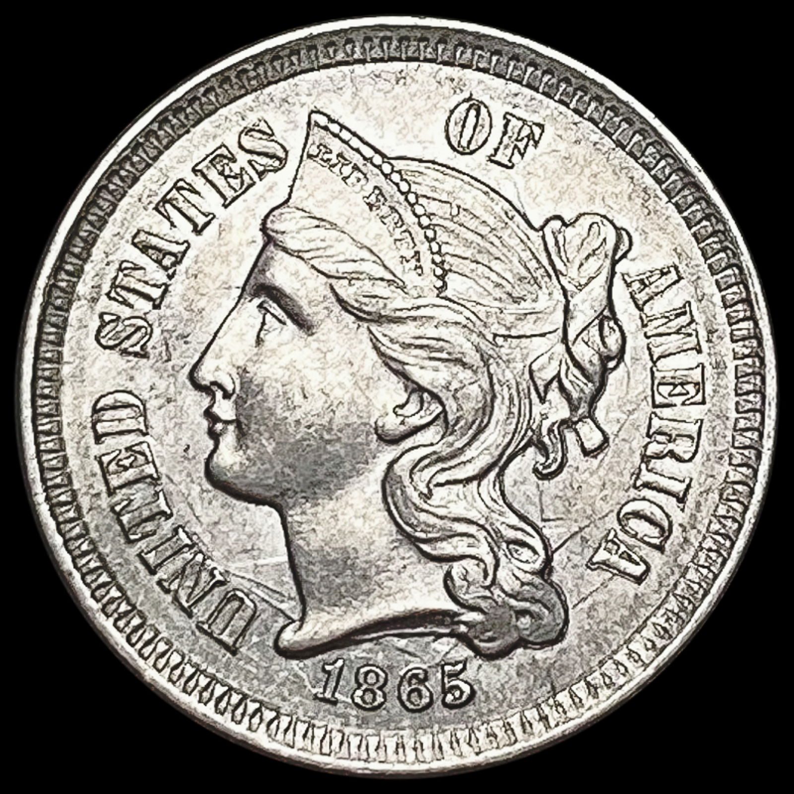 1865 Three-Cent Nickel UNCIRCULATED (1 of 2)
