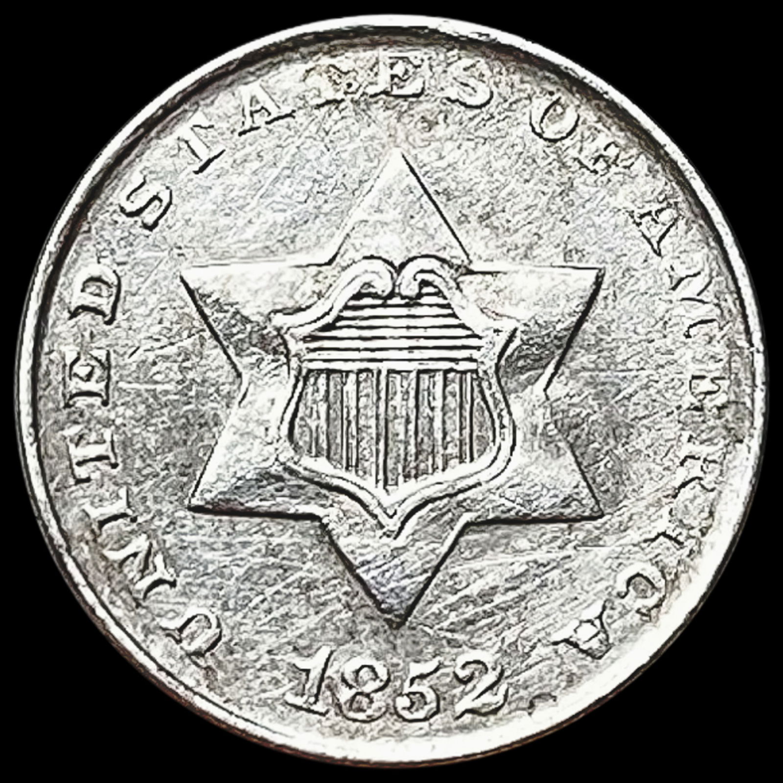 1852 Silver Three-Cent Piece UNCIRCULATED (1 of 2)