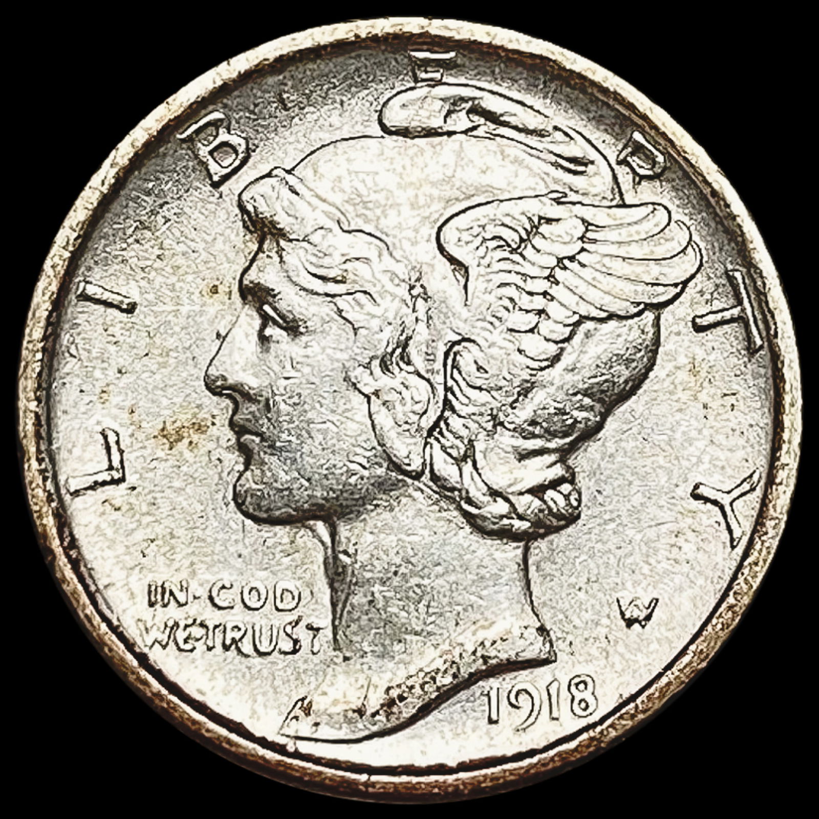 1918 Mercury Dime CLOSELY UNCIRCULATED (1 of 2)