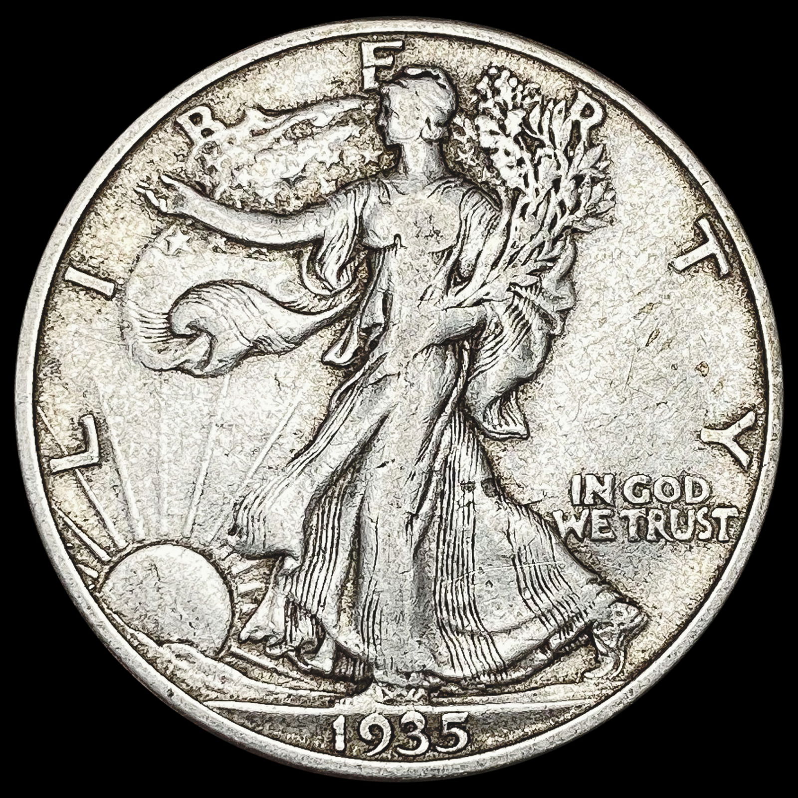 1935-S Walking Liberty Half Dollar LIGHTLY CIRCULATED (1 of 2)