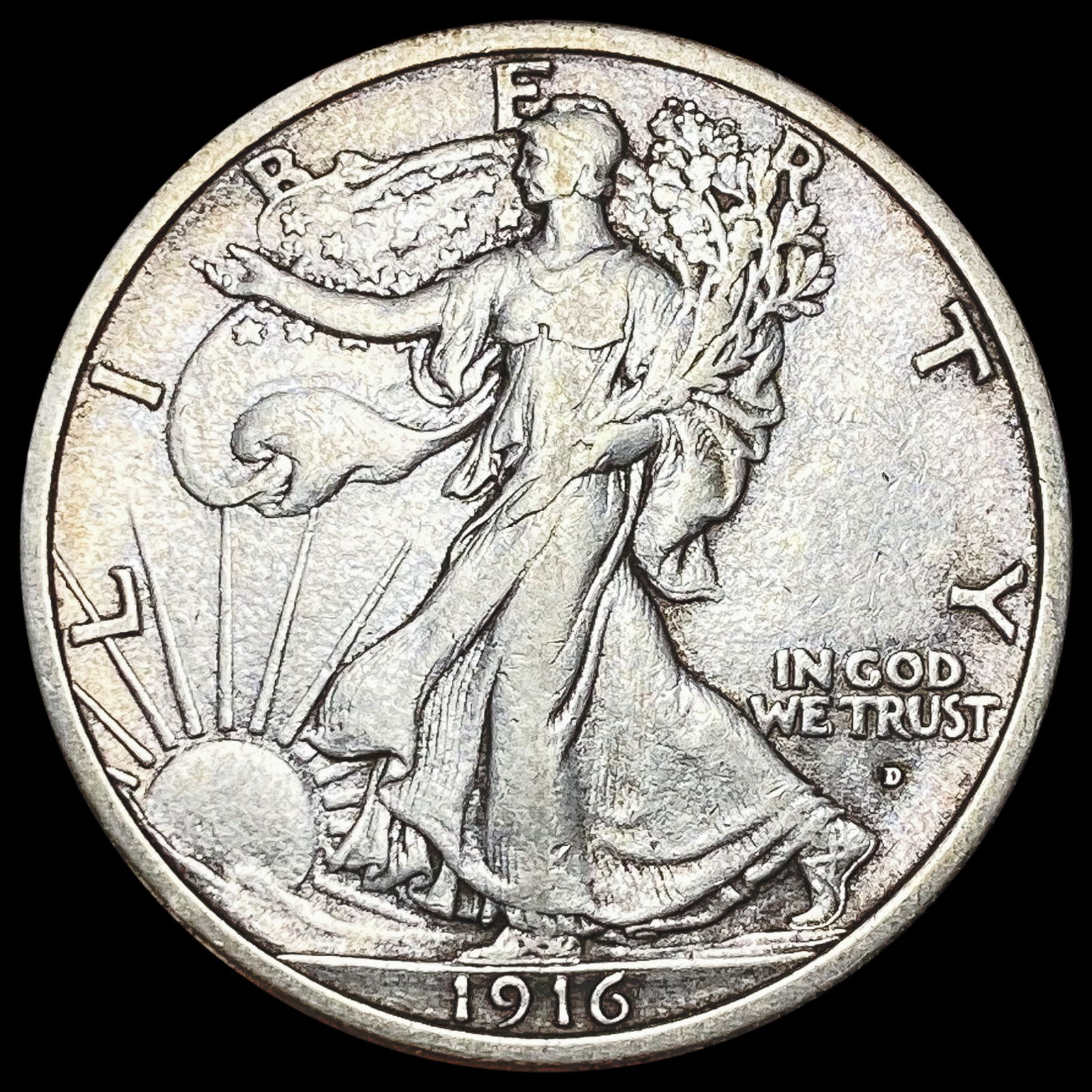 1916-D Walking Liberty Half Dollar CLOSELY UNCIRCULATED (1 of 2)