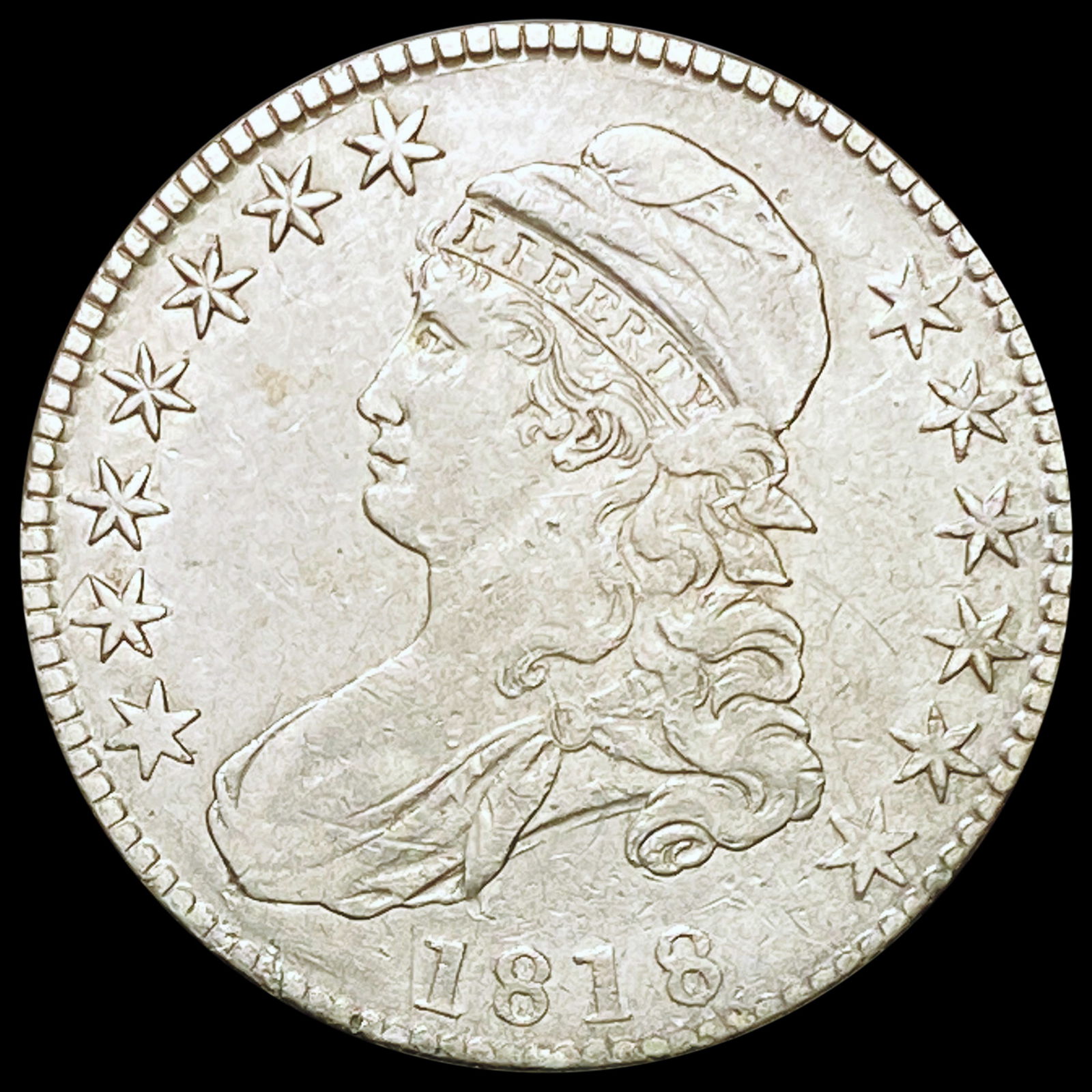 1818 Capped Bust Half Dollar LIGHTLY CIRCULATED (1 of 2)