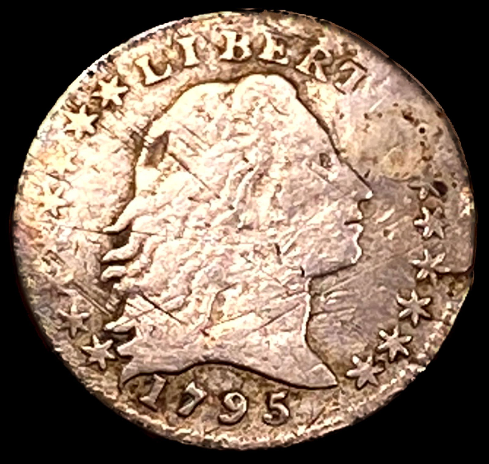 1795 3 Leaves Flowing Hair Dollar ABOUT UNCIRCULATED (1 of 2)